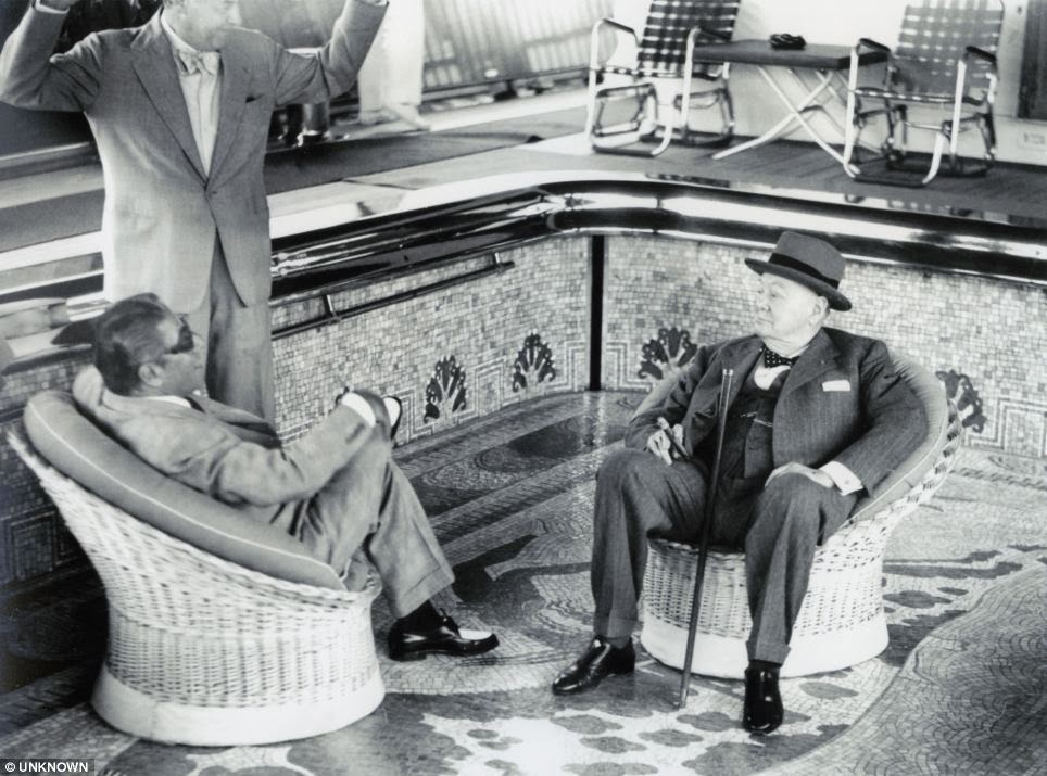 Aristotele Onassis and Winston Churchill.