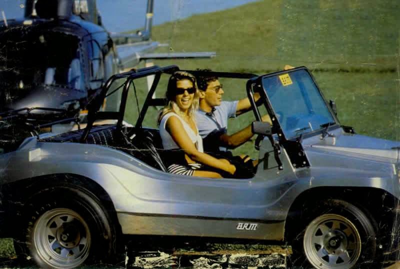 Ayrton Senna, here with Adriane Galisteu, could have had any car he wanted, but he chose a BRM M8 buggy.