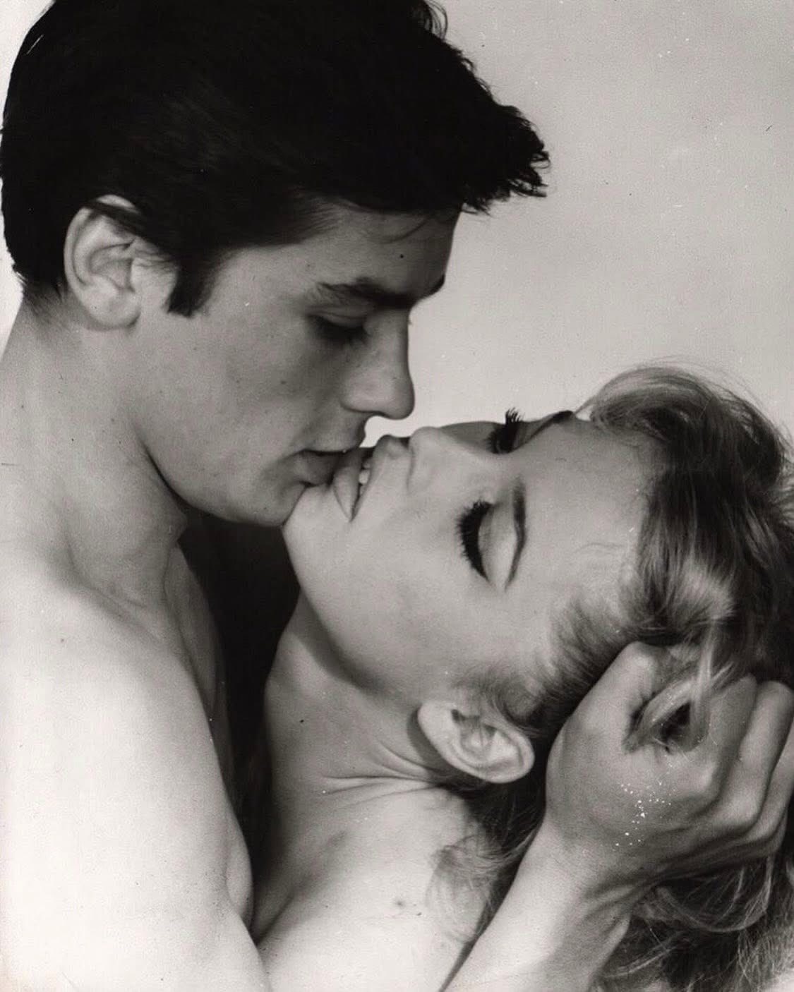 Brigitte Bardot with Alain Delon.