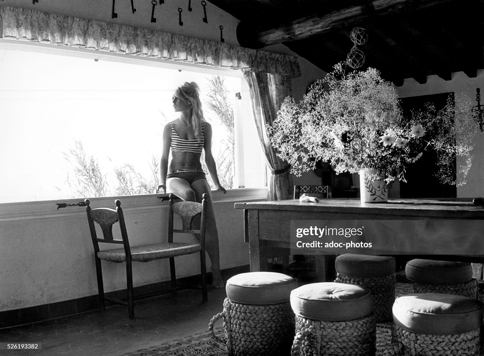 Brigitte Bardot in her villa of La Madrague in Saint-Tropez, France, in 1965. 