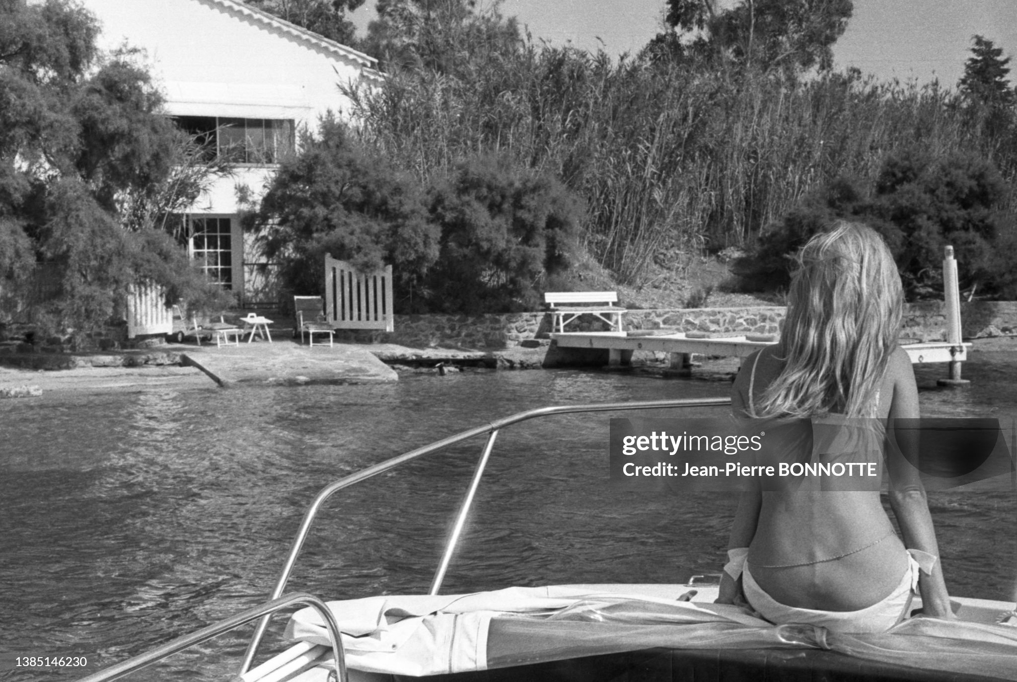 Brigitte Bardot on her boat in Saint-Tropez in July 1967. 