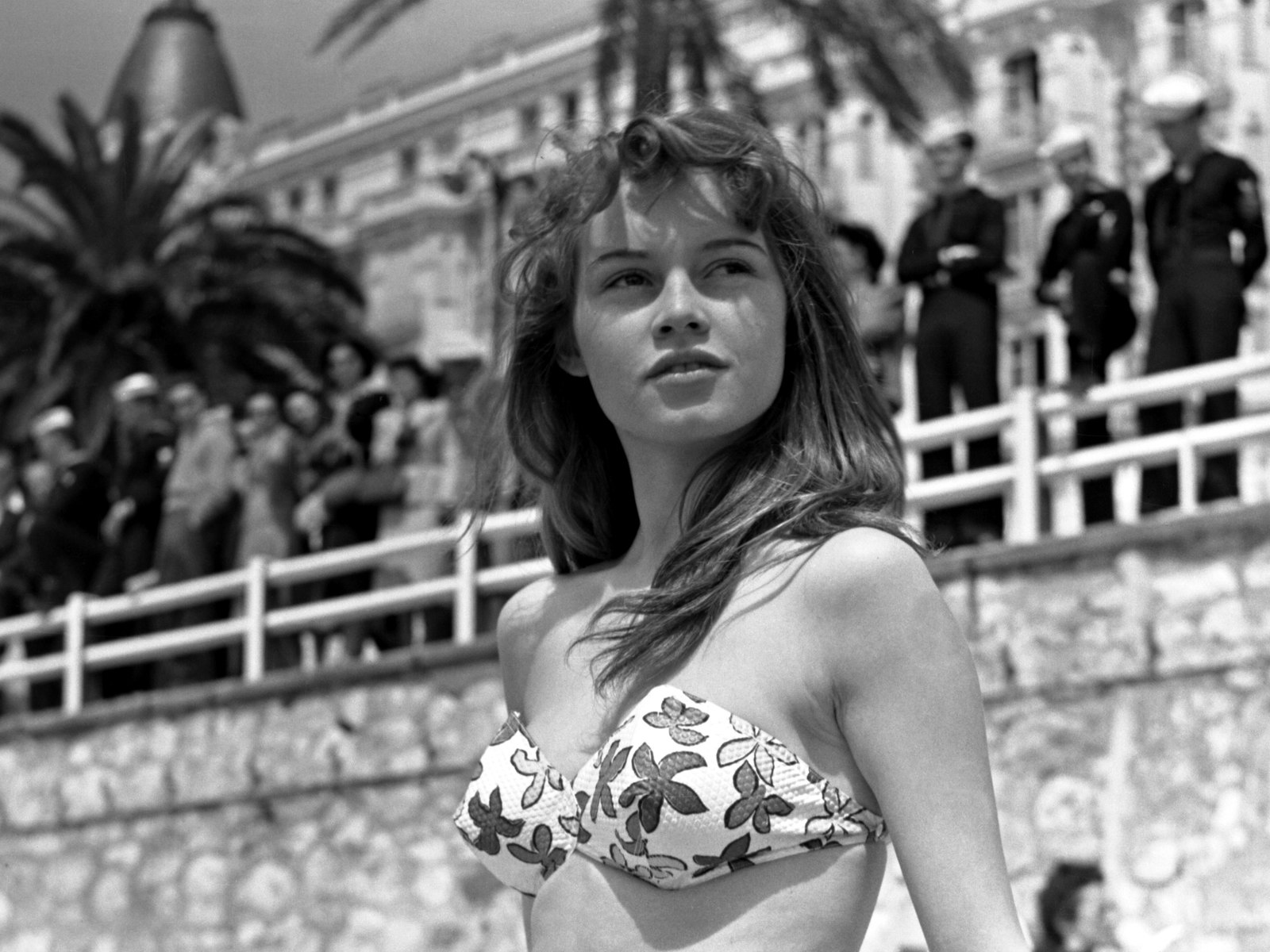 A young Brigitte Bardot in a bikini.