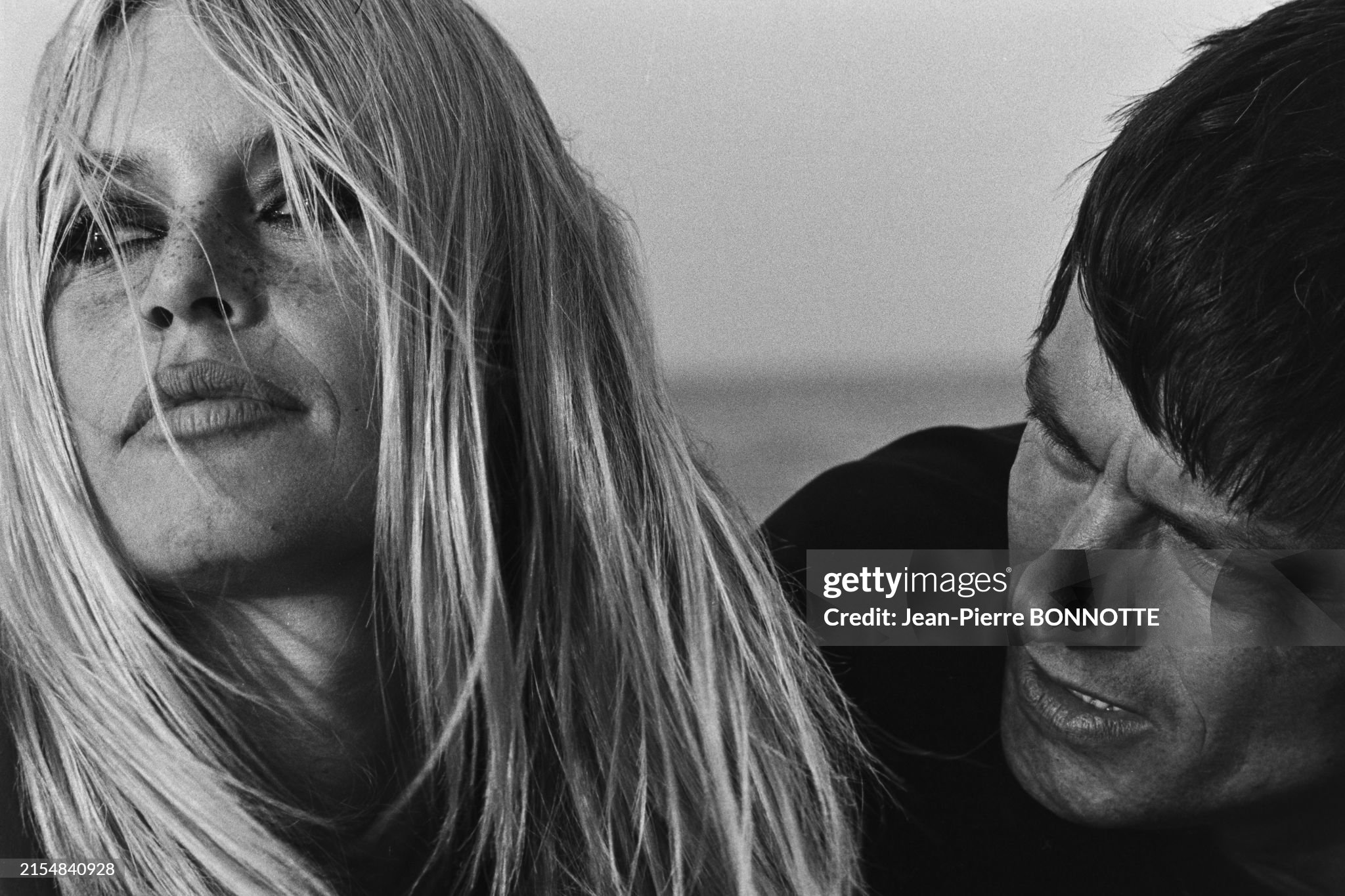 Brigitte Bardot and Alain Delon on a boat off the coast of Saint-Tropez on 01 August 1968. 