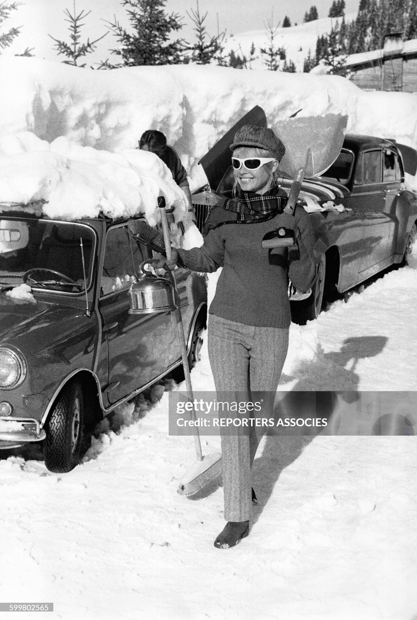 Brigitte Bardot in the mountains in France, circa 1960. 
