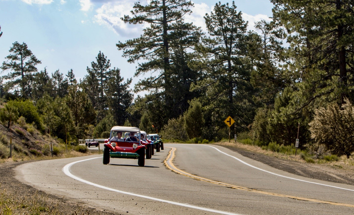 Dune buggies in action.