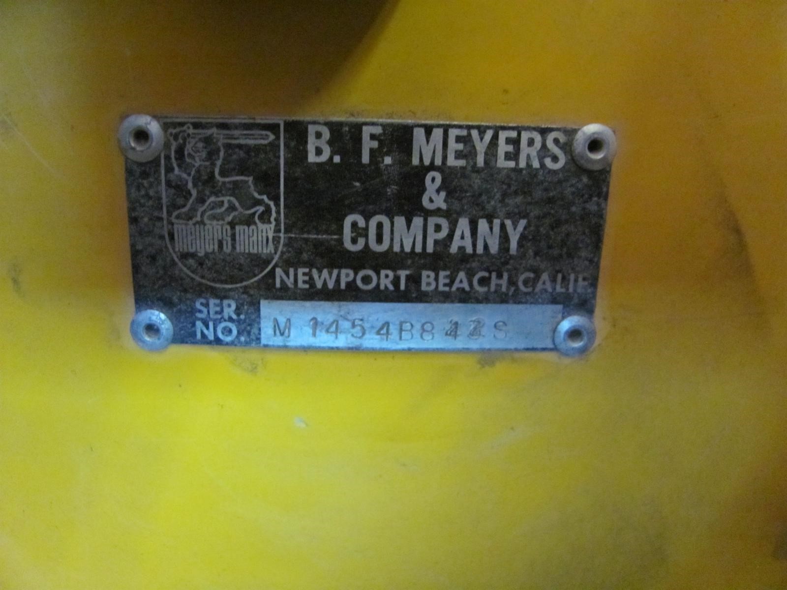 The Meyers' company nameplate.