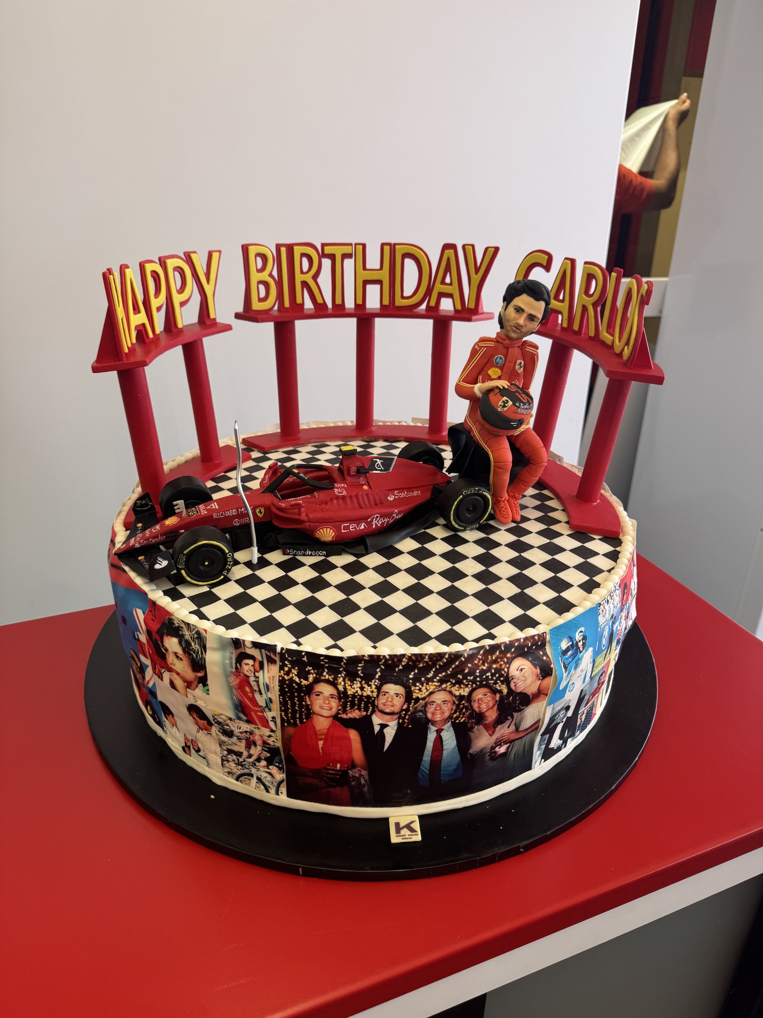 Ferrari cake for Carlos Sainz's thirtieth birthday in Monza on September 01, 2024.