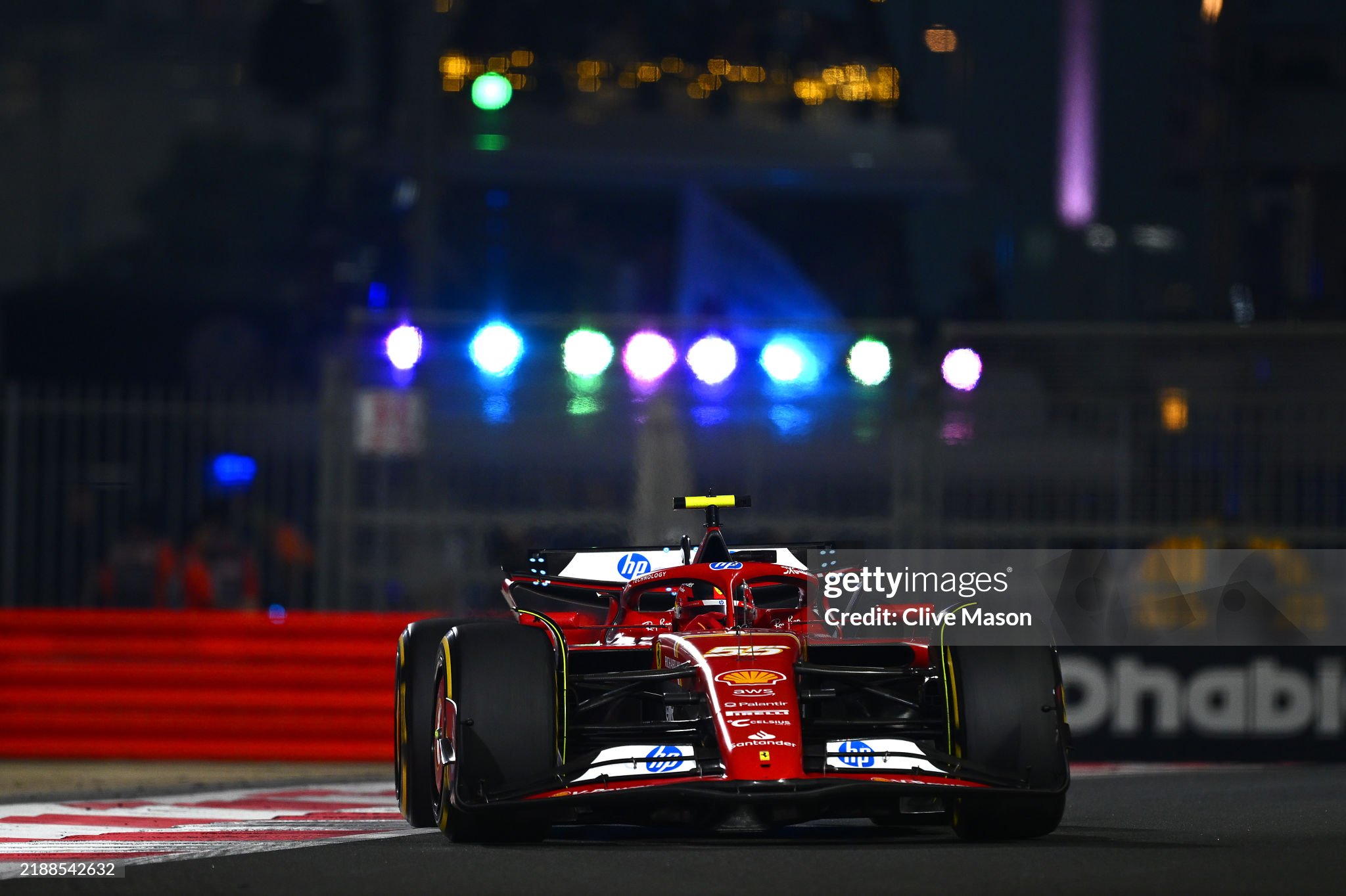 Carlos Sainz driving the Ferrari SF-24 on track during practice ahead of the F1 Grand Prix of Abu Dhabi on December 06, 2024. 