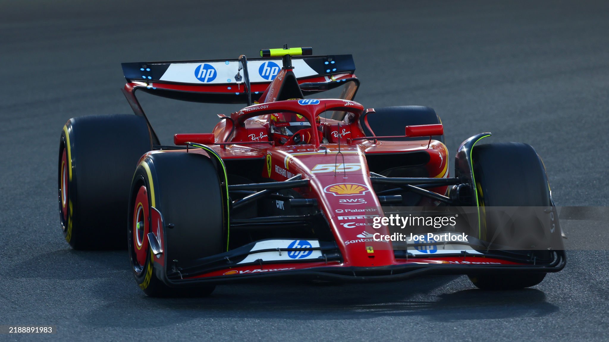 Carlos Sainz driving the Ferrari SF-24 on track during the F1 Grand Prix of Abu Dhabi on December 08, 2024. 