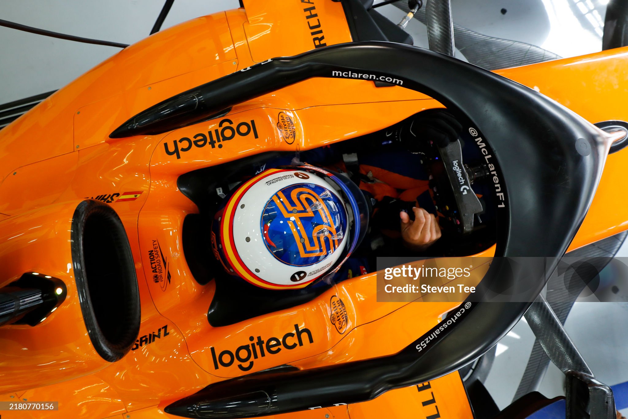 Carlos Sainz Jr., McLaren MCL34, during the Bahrain Grand Prix at Bahrain International Circuit on March 30, 2019. 