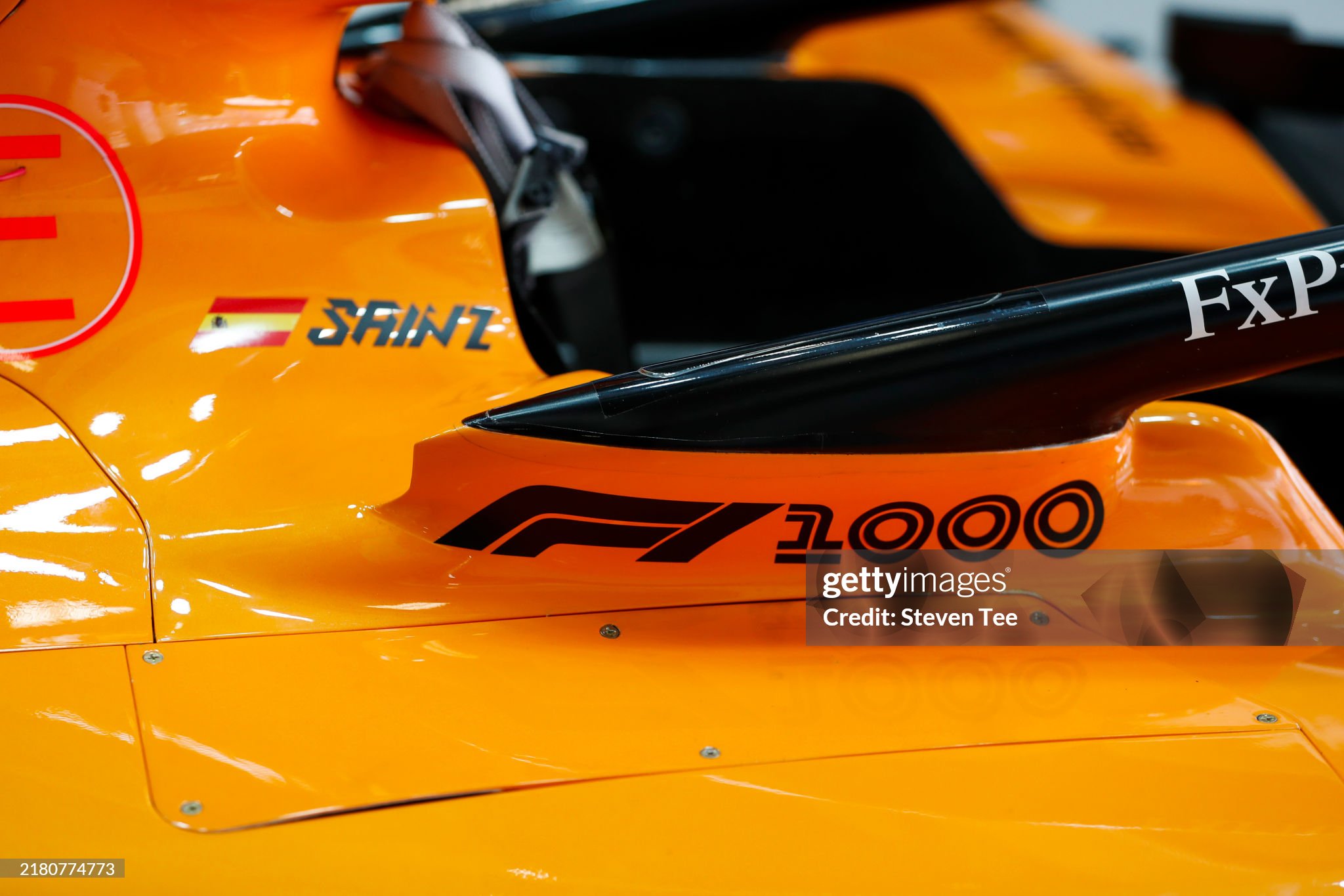 1000th Race Branding on the car of Carlos Sainz Jr., McLaren MCL34, during the Chinese Grand Prix at Shanghai International Circuit on April 12, 2019. 