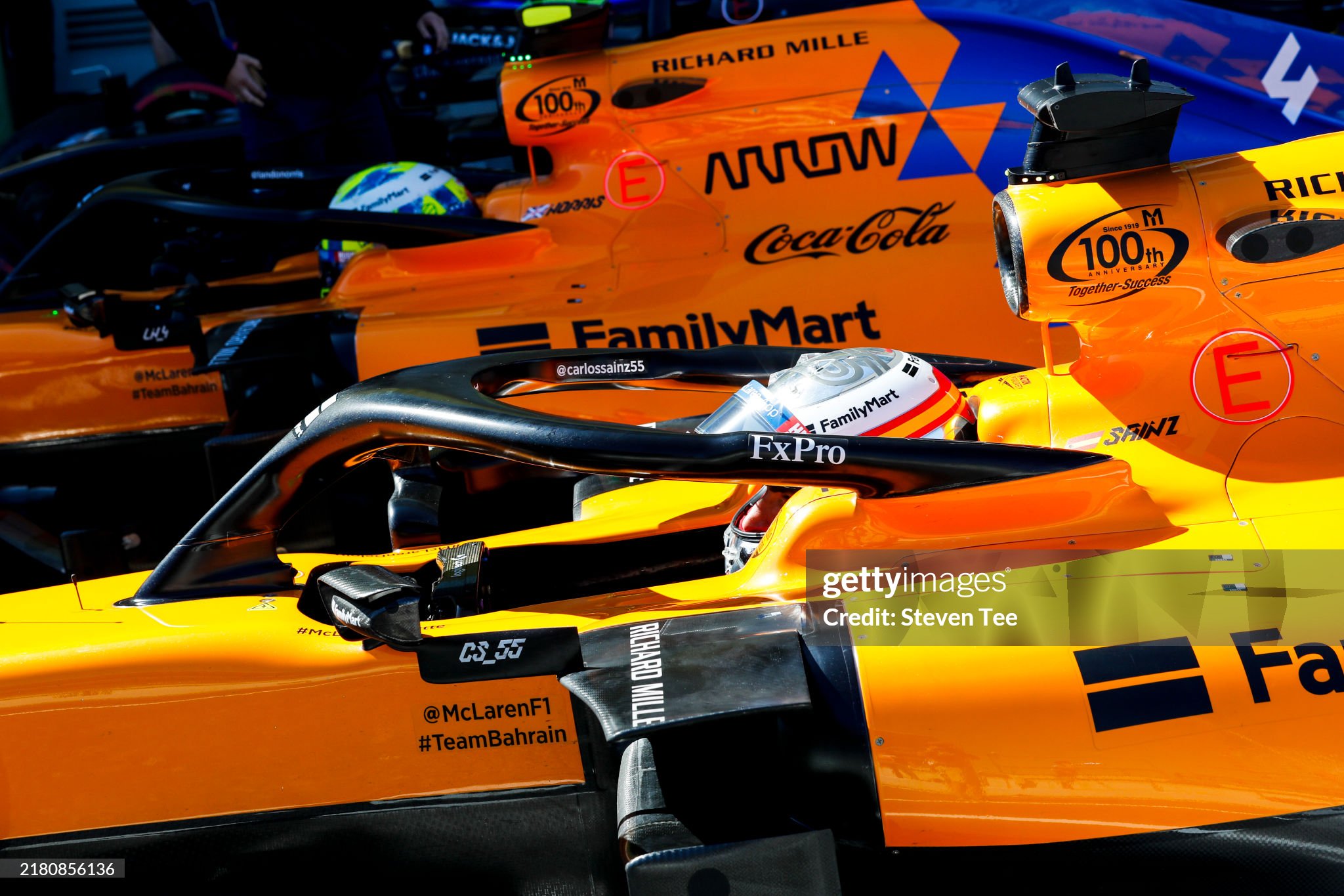 Carlos Sainz Jr., McLaren MCL34 and Lando Norris, McLaren MCL34, arrive in Parc Ferme after qualifying of the Japanese Grand Prix at Suzuka on October 13, 2019. 