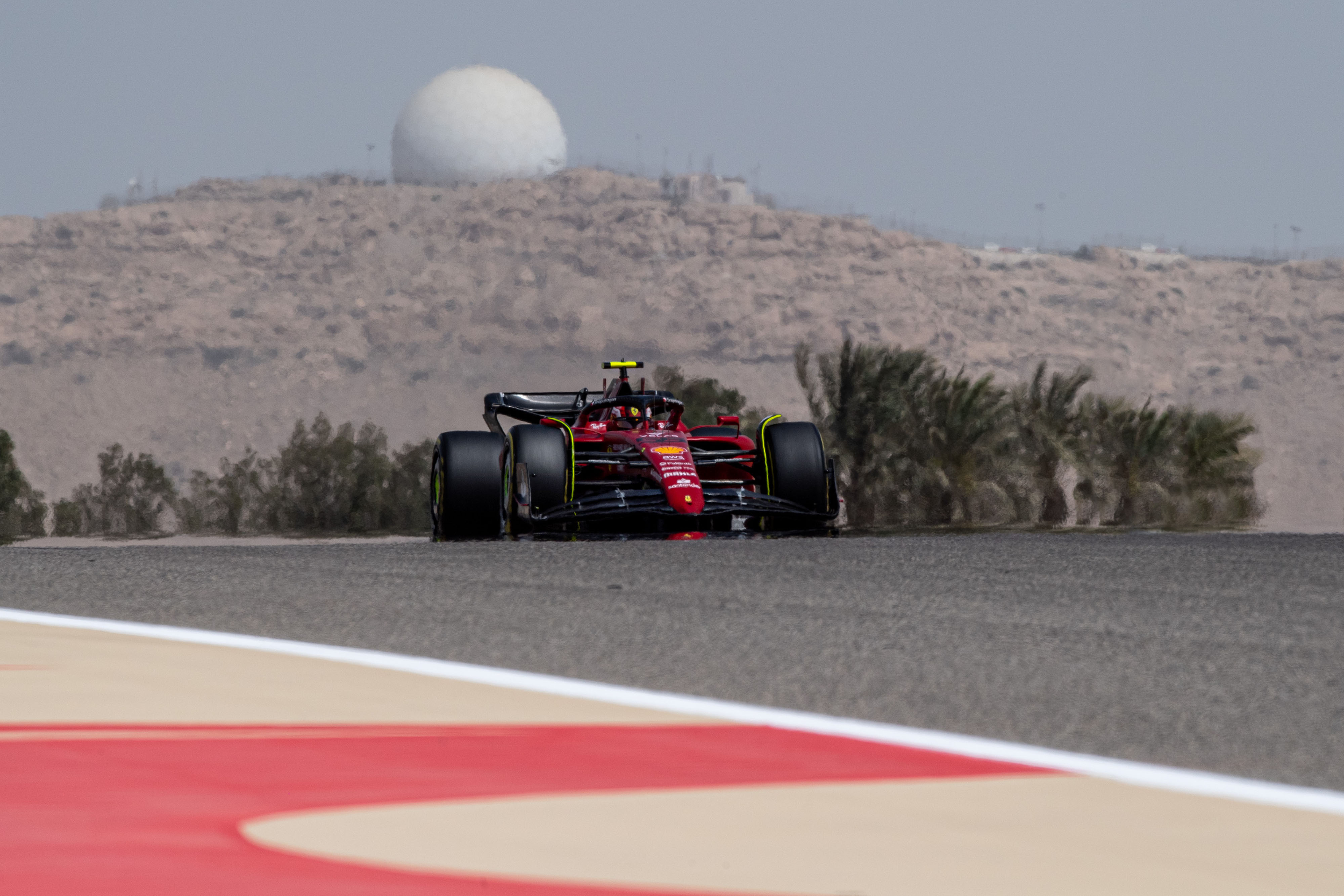 Carlos Sainz driving his Ferrari during day 3 of the tests in Bahrain on 10-12 March 2022. 