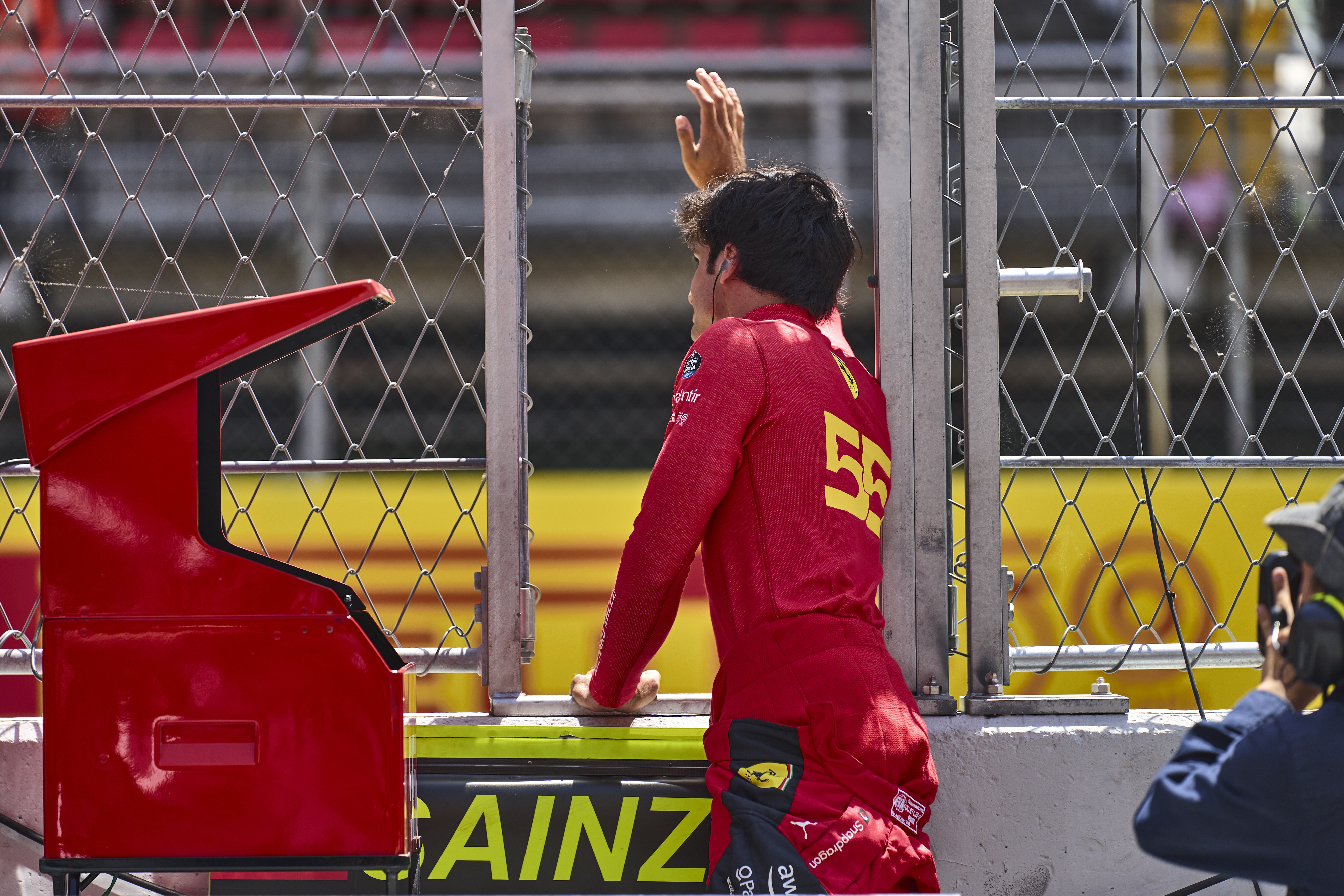 Carlos Sainz during practice at Barcelona in 2022. 