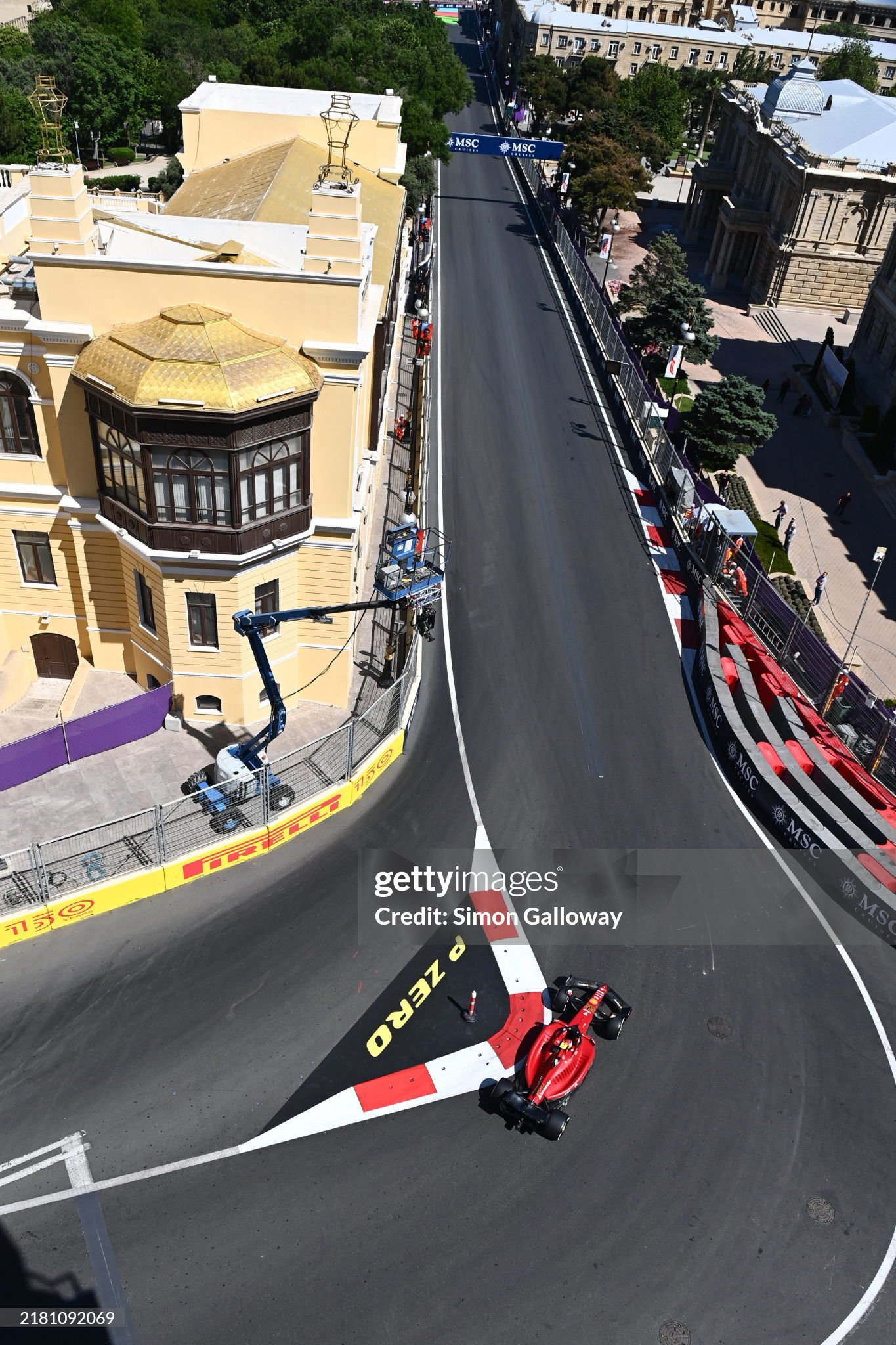 Carlos Sainz, Ferrari F1-75, during the Azerbaijan Grand Prix at Baku City Circuit on Friday June 10, 2022. 