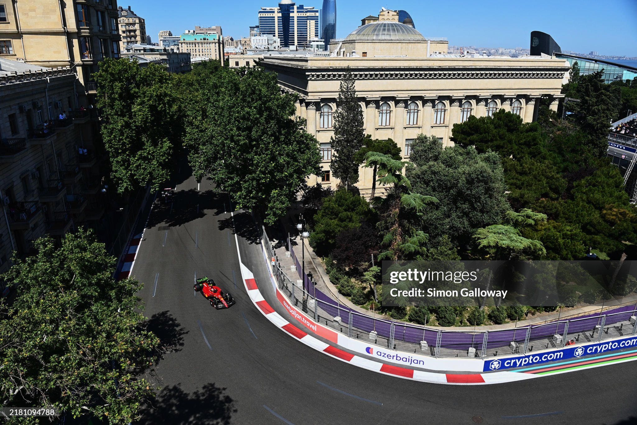 Carlos Sainz, Ferrari F1-75, during the Azerbaijan Grand Prix at Baku City Circuit on Saturday June 11, 2022. 