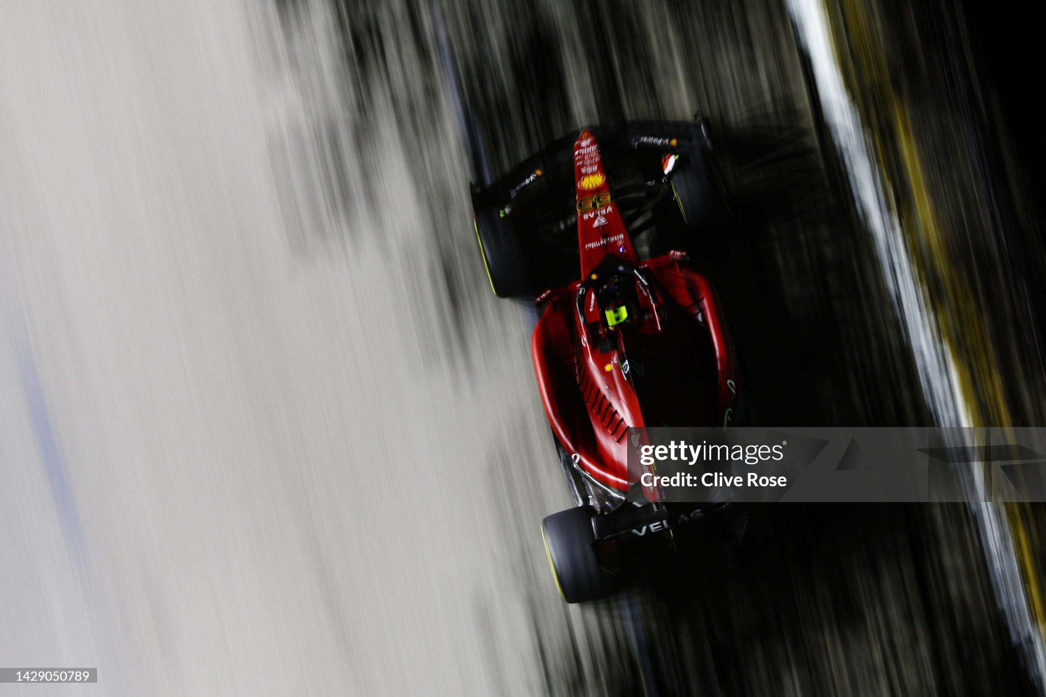 Carlos Sainz driving the Ferrari F1-75 on track during practice ahead of the F1 Grand Prix of Singapore at Marina Bay Street Circuit on September 30, 2022. 