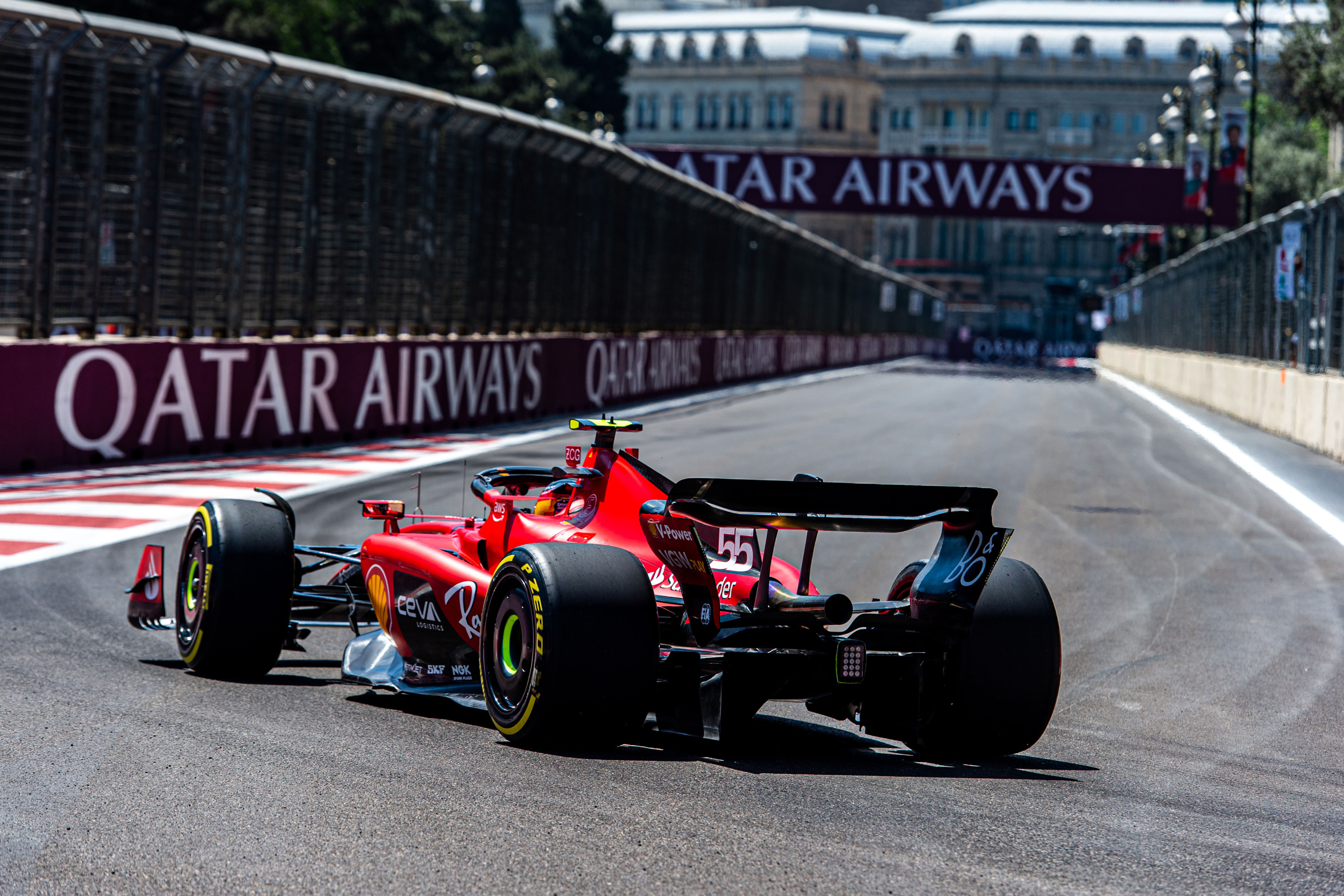 Carlos Sainz, Ferrari, during the sprint race in Baku on 29 April 2023. 