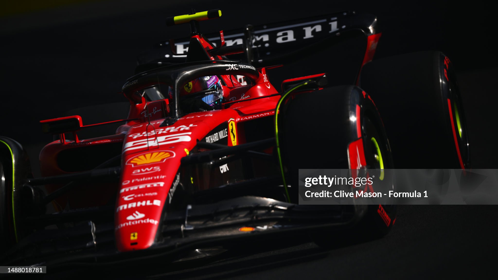 Carlos Sainz of Spain driving the Ferrari SF-23 on track during qualifying ahead of the F1 Grand Prix of Miami at Miami International Autodrome on May 06, 2023 in Miami, Florida.