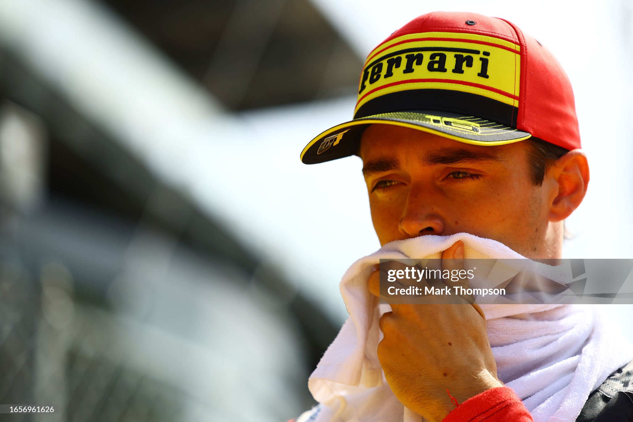 Charles Leclerc of Monaco and Ferrari prepares to drive on the grid prior to the F1 Grand Prix of Italy at Autodromo Nazionale Monza on September 03, 2023 in Monza, Italy. 