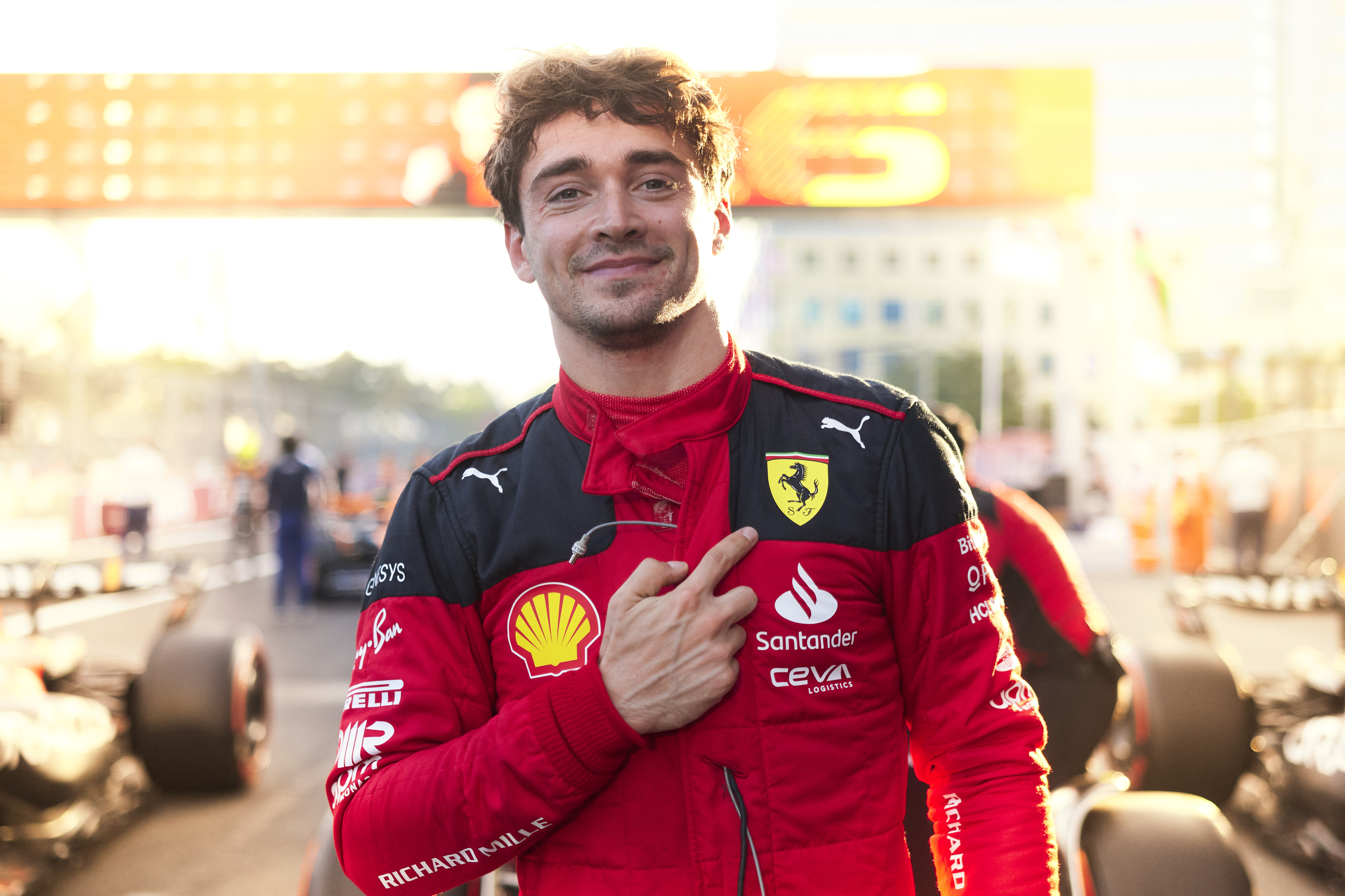 Charles Leclerc during qualifying at Baku on April 28, 2023. 