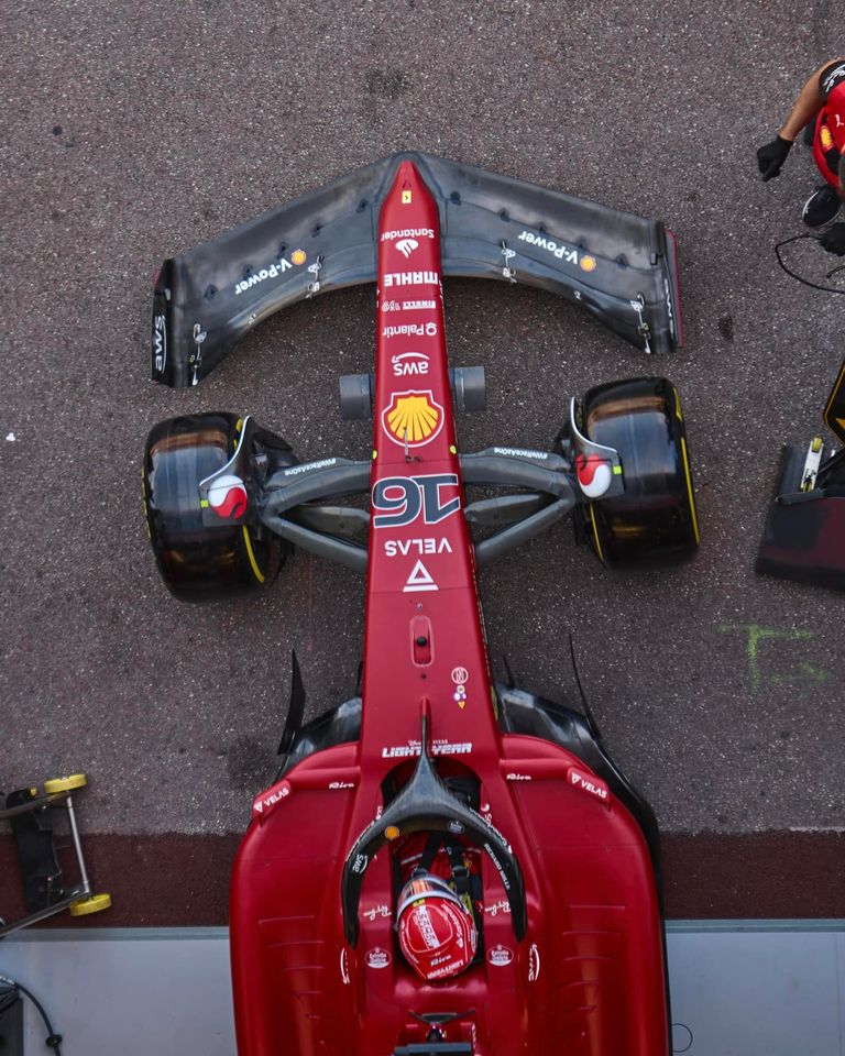 Charles Leclerc in his Ferrari.