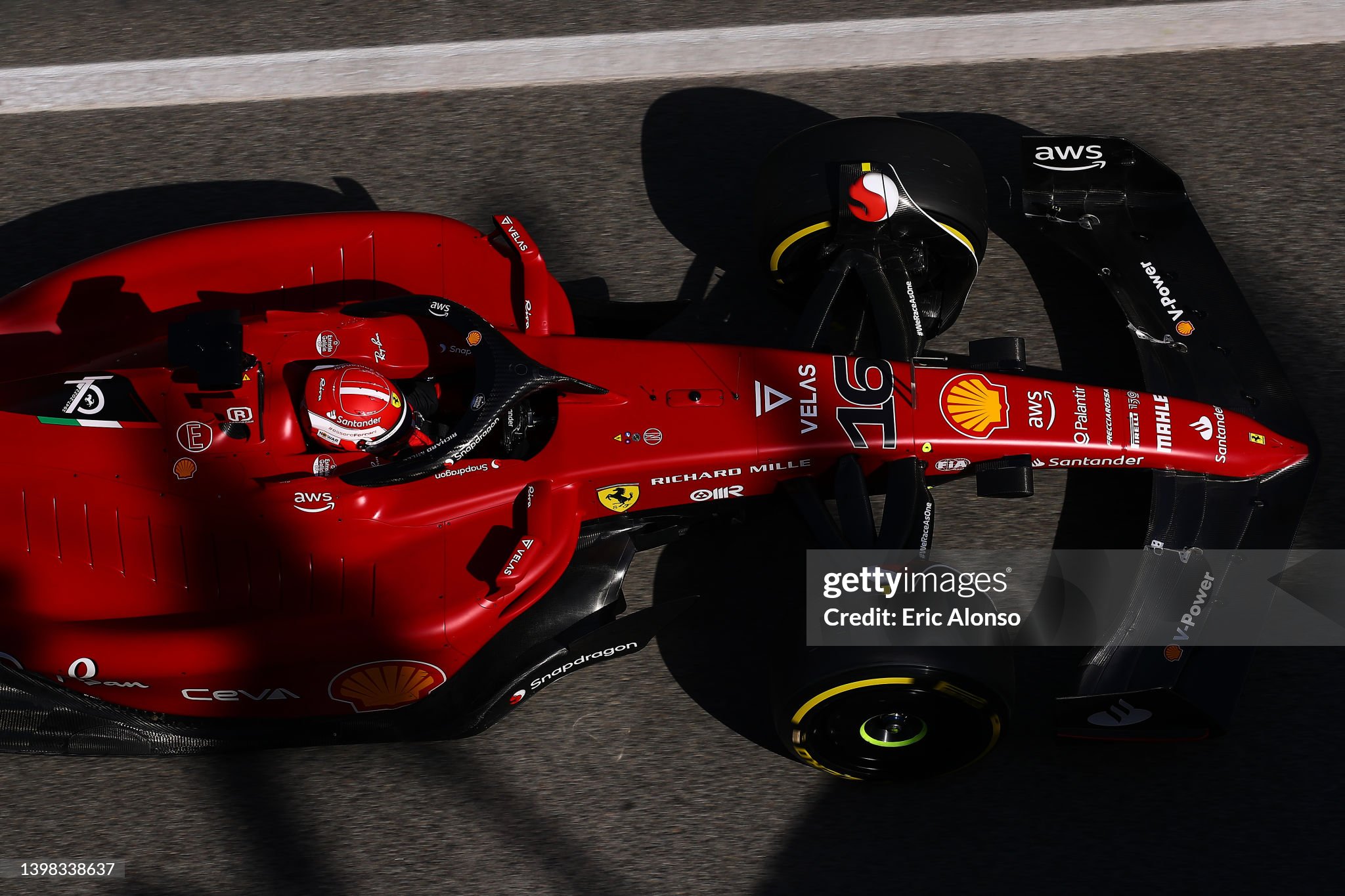 Charles Leclerc driving the Ferrari F1-75 during practice ahead of the F1 Grand Prix of Spain at Circuit de Barcelona-Catalunya on May 20, 2022.