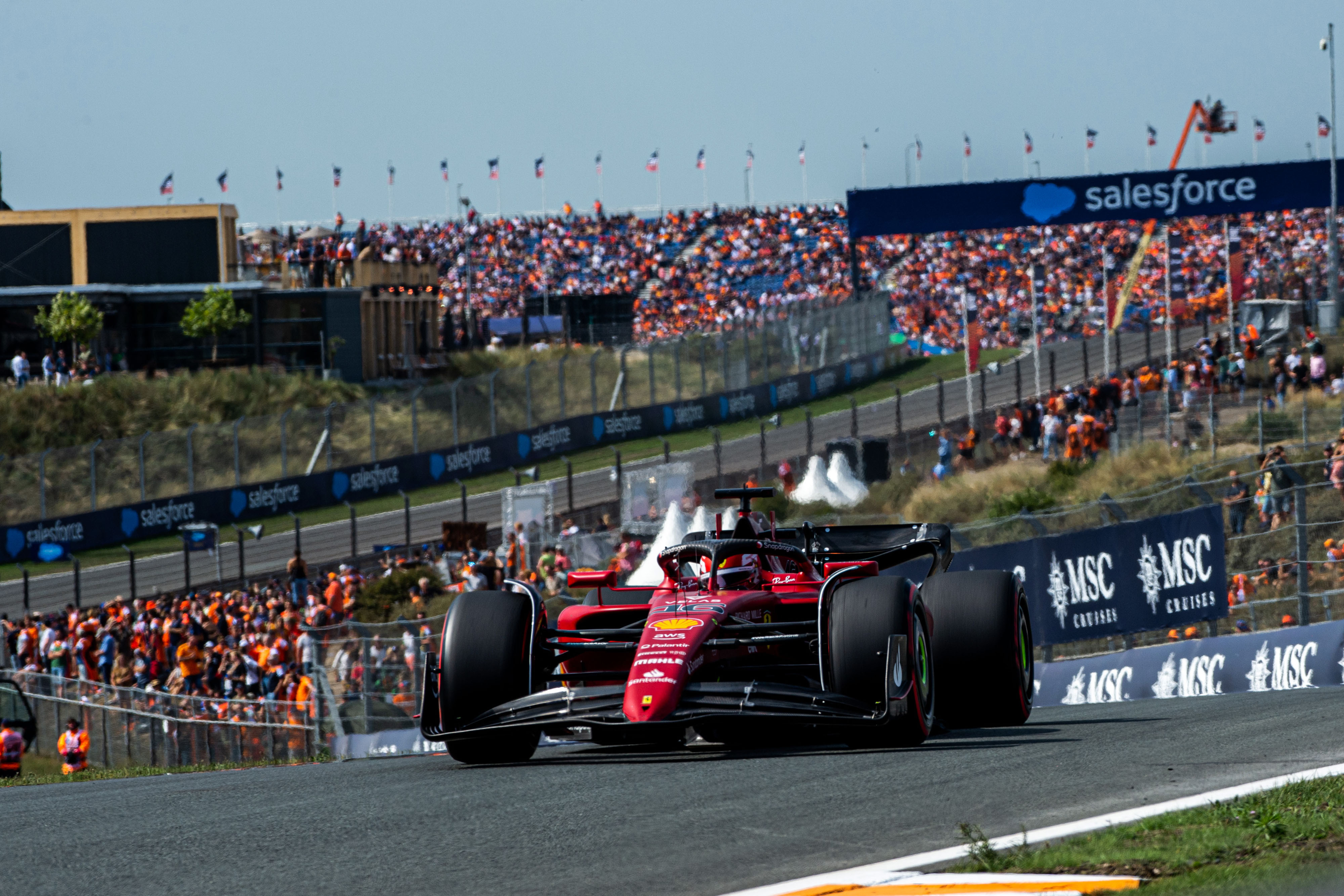 Charles Leclerc in action at the Dutch Grand Prix free practice in Zandvoort on September 02, 2022. 