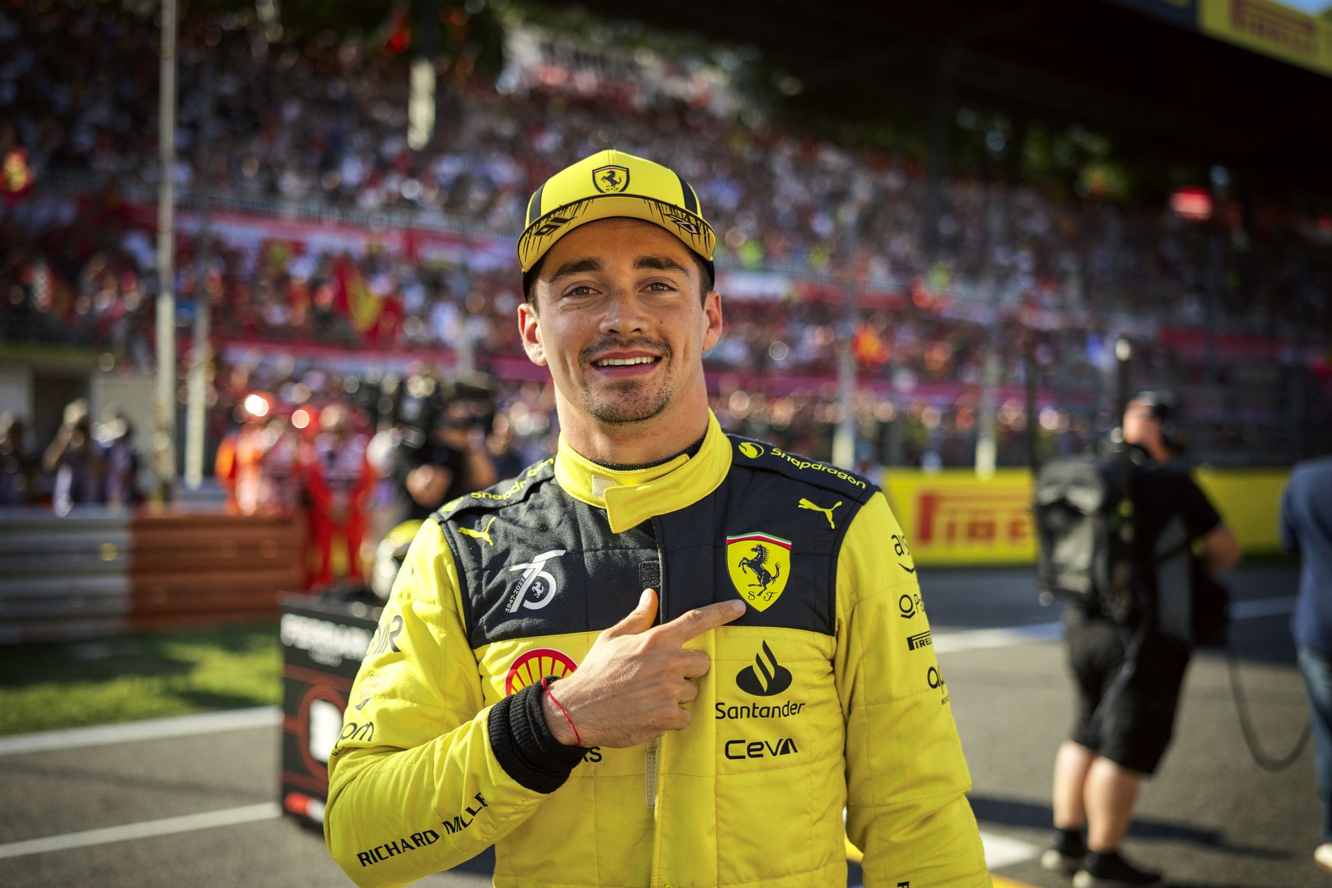 Charles Leclerc at the Italian Grand Prix qualifying in Monza in September 2022. 