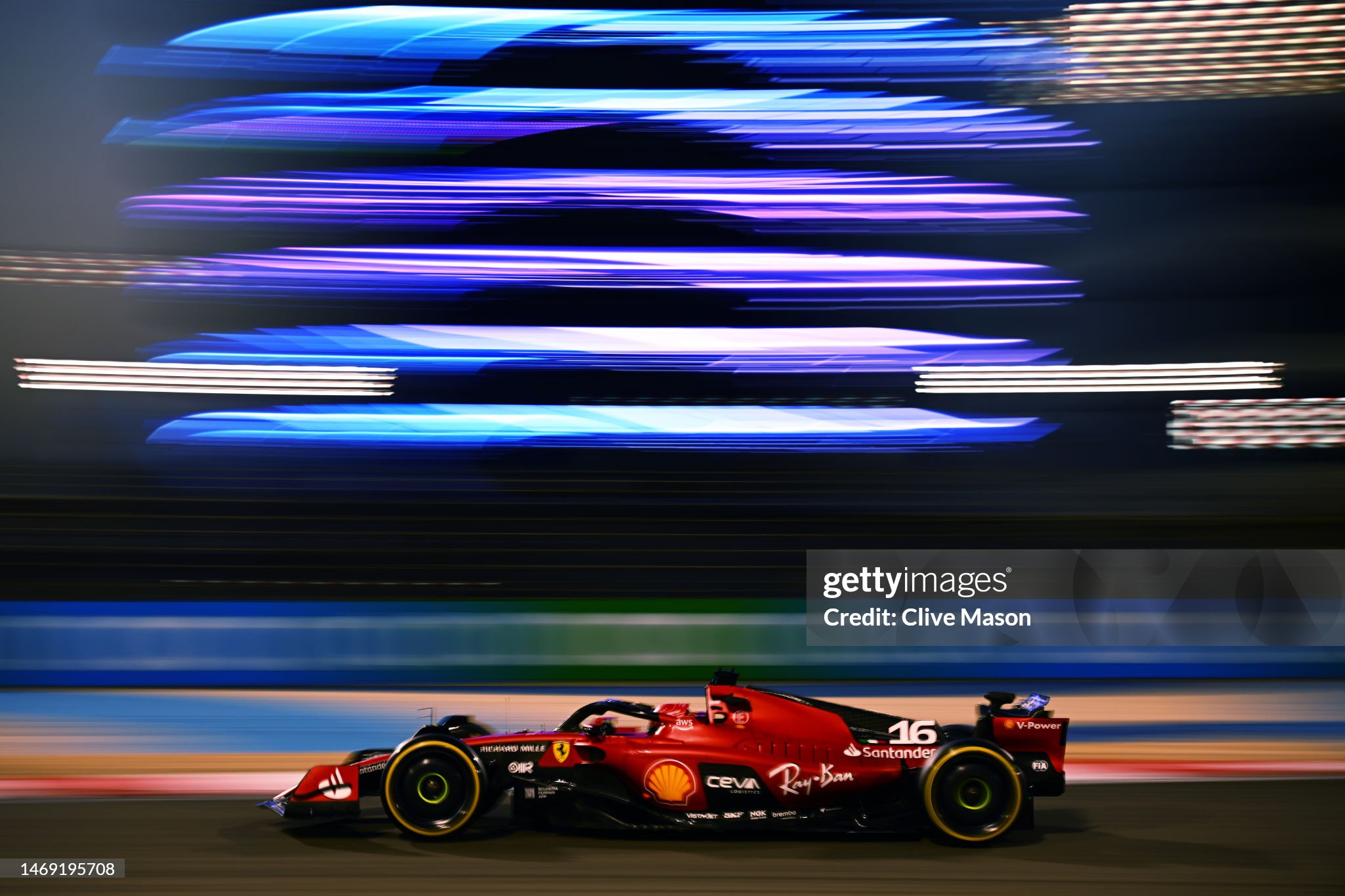 Charles Leclerc driving the Ferrari SF-23 on track during day two of F1 testing at Bahrain International Circuit on February 24, 2023. 