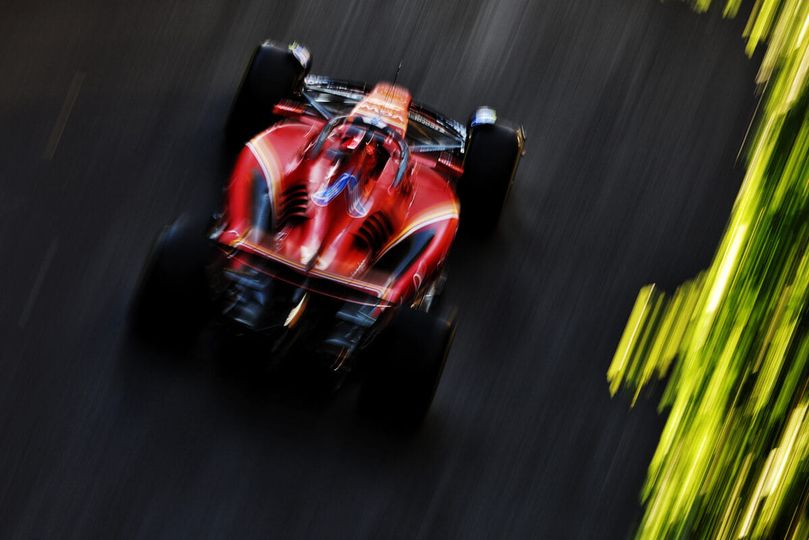 Charles Leclerc driving his Ferrari.