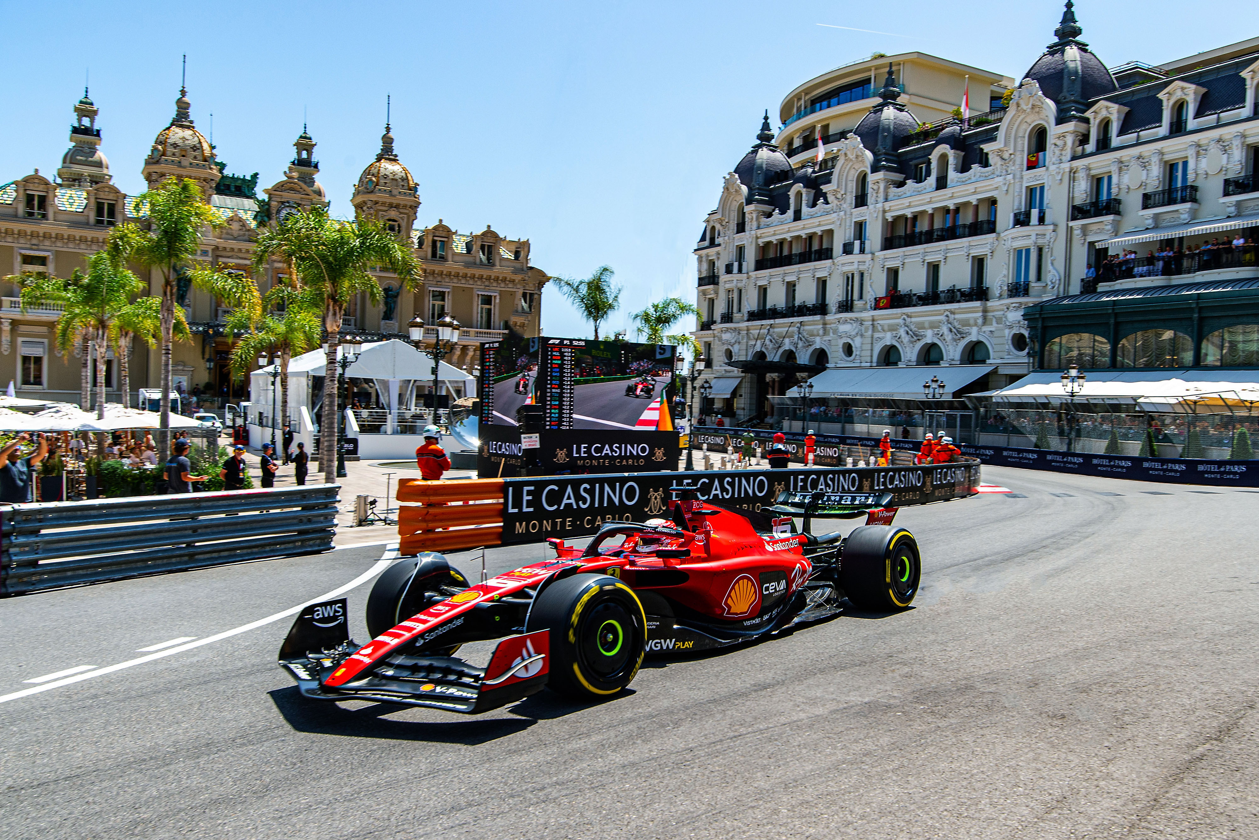 Charles Leclerc during free practice of the 2023 Monaco Grand Prix. 