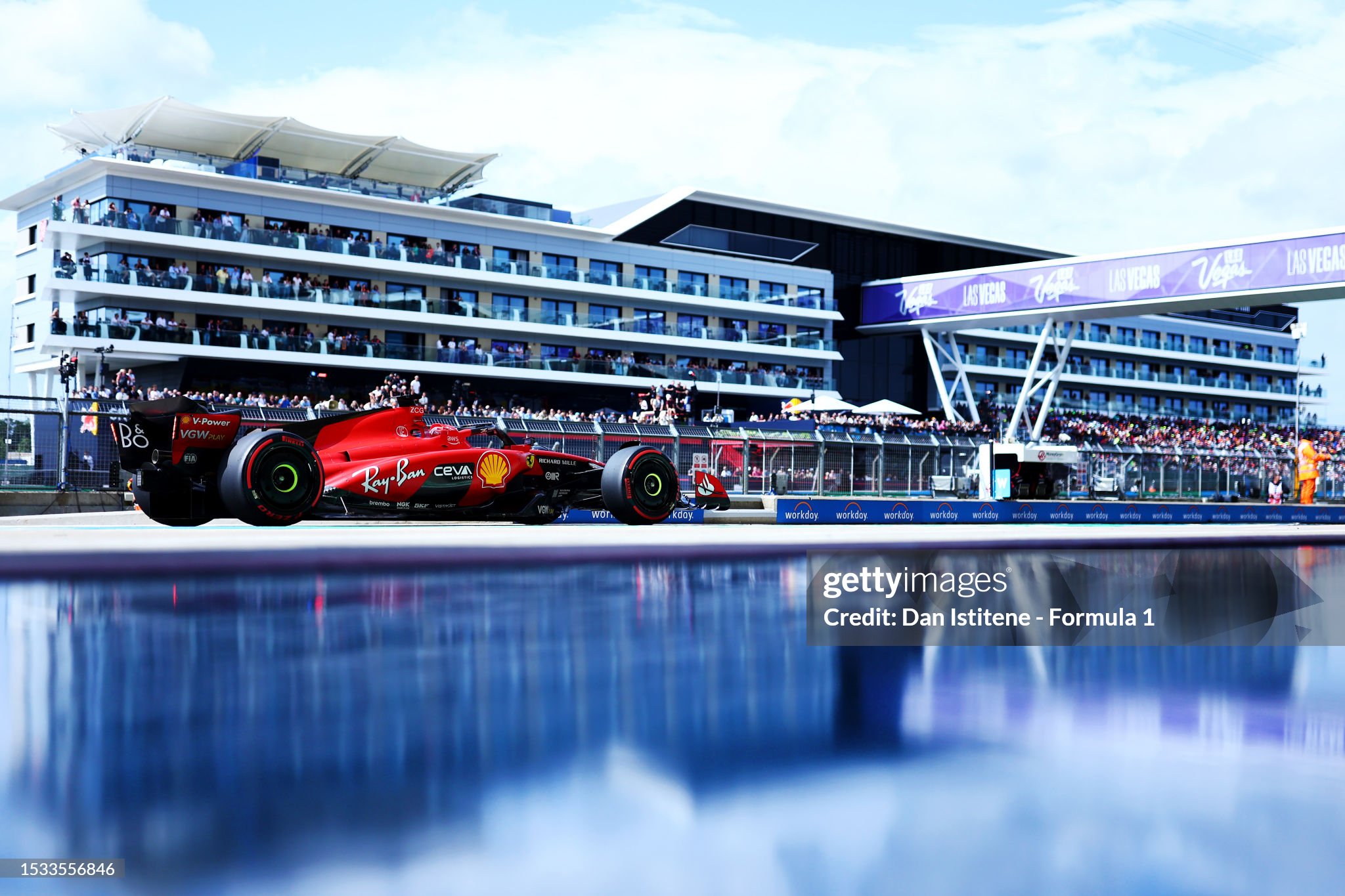 Charles Leclerc driving the Ferrari SF-23 in the pit lane during qualifying ahead of the F1 Grand Prix of Great Britain at Silverstone on July 08, 2023. 