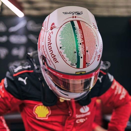 Charles Leclerc made a special helmet for the 2023 Abu Dhabi Grand Prix, putting the names of the team members on it to thank them for their hard work.