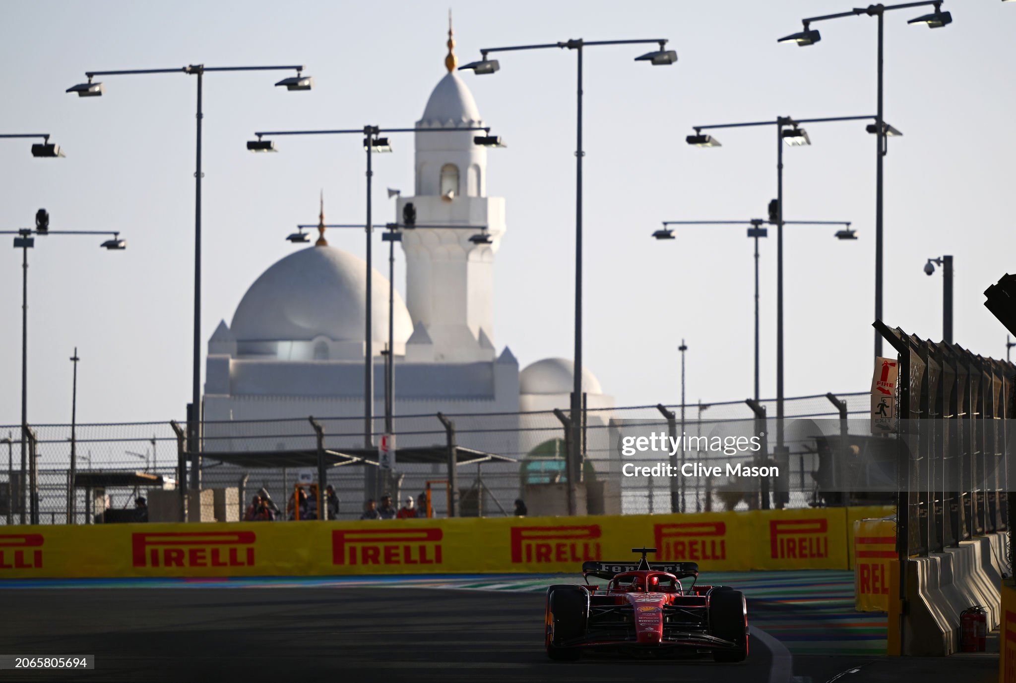 Charles Leclerc driving the Ferrari SF-24 on track during practice ahead of the F1 Grand Prix of Saudi Arabia at Jeddah Corniche Circuit on March 07, 2024. 