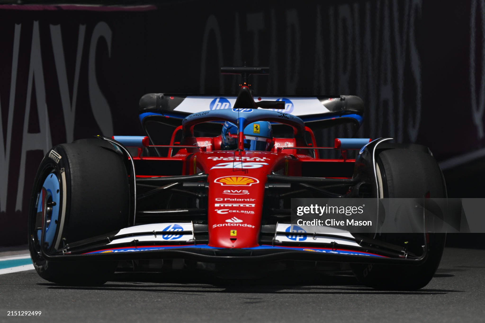 Charles Leclerc driving the Ferrari SF-24 spins and gets stuck on track during practice ahead of the F1 Grand Prix of Miami at Miami International Autodrome on 03 May 2024 in Miami, Florida. 