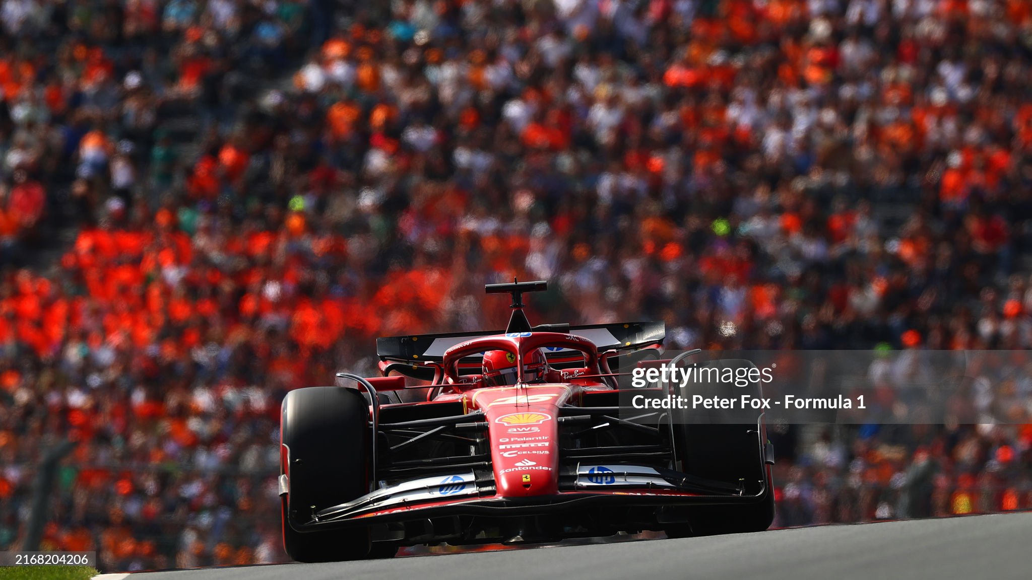 Charles Leclerc driving the Ferrari SF-24 on track during qualifying ahead of the F1 Grand Prix of the Netherlands at Zandvoort on August 24, 2024. 