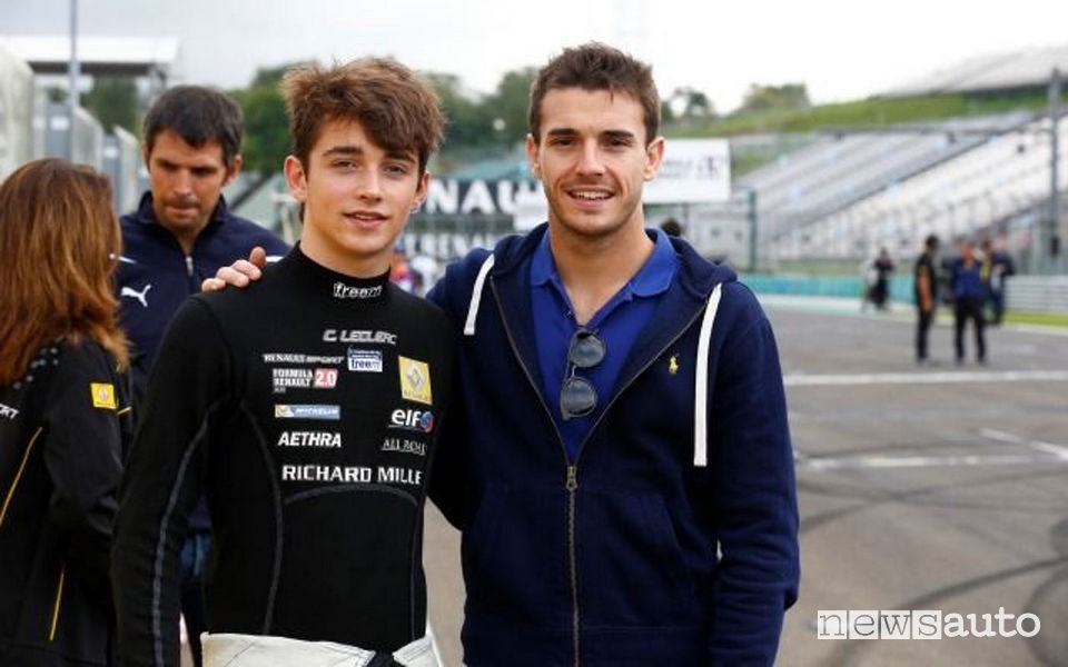 Charles Leclerc with Jules Bianchi. 