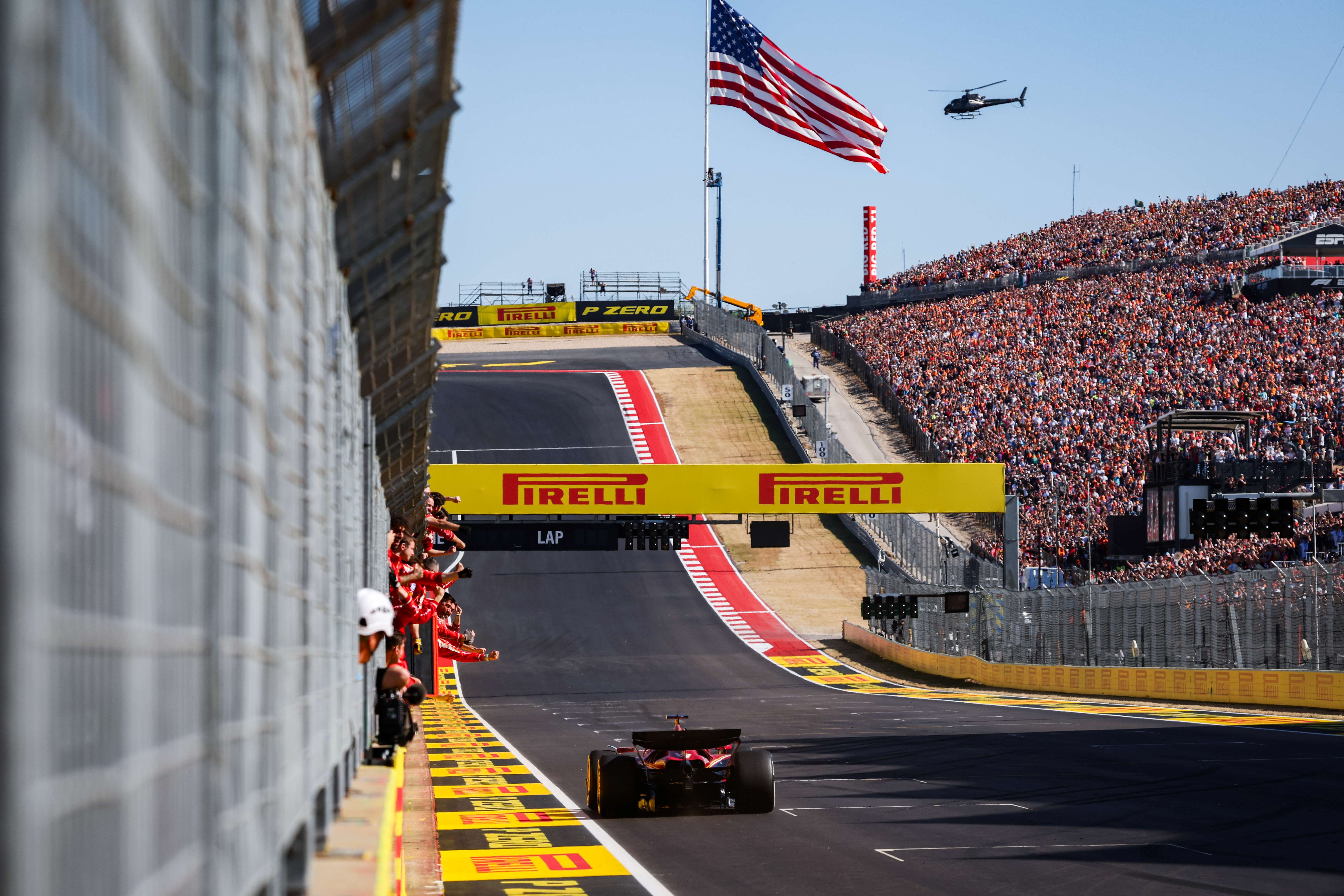 Charles Leclerc winning the Austin Grand Prix on October 21, 2024. 