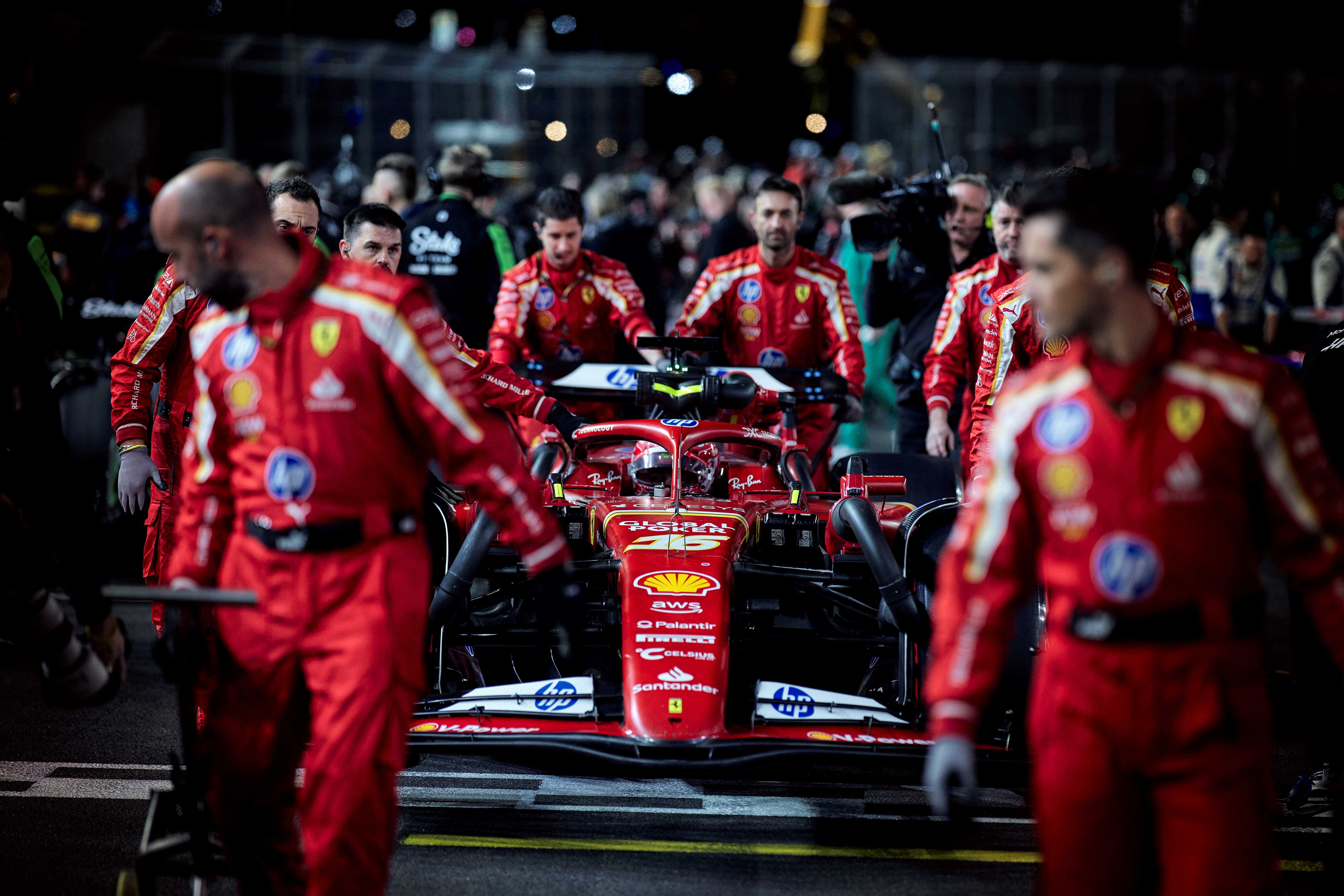 Charles Leclerc during the Las Vegas Grand Prix on November 24, 2024. 