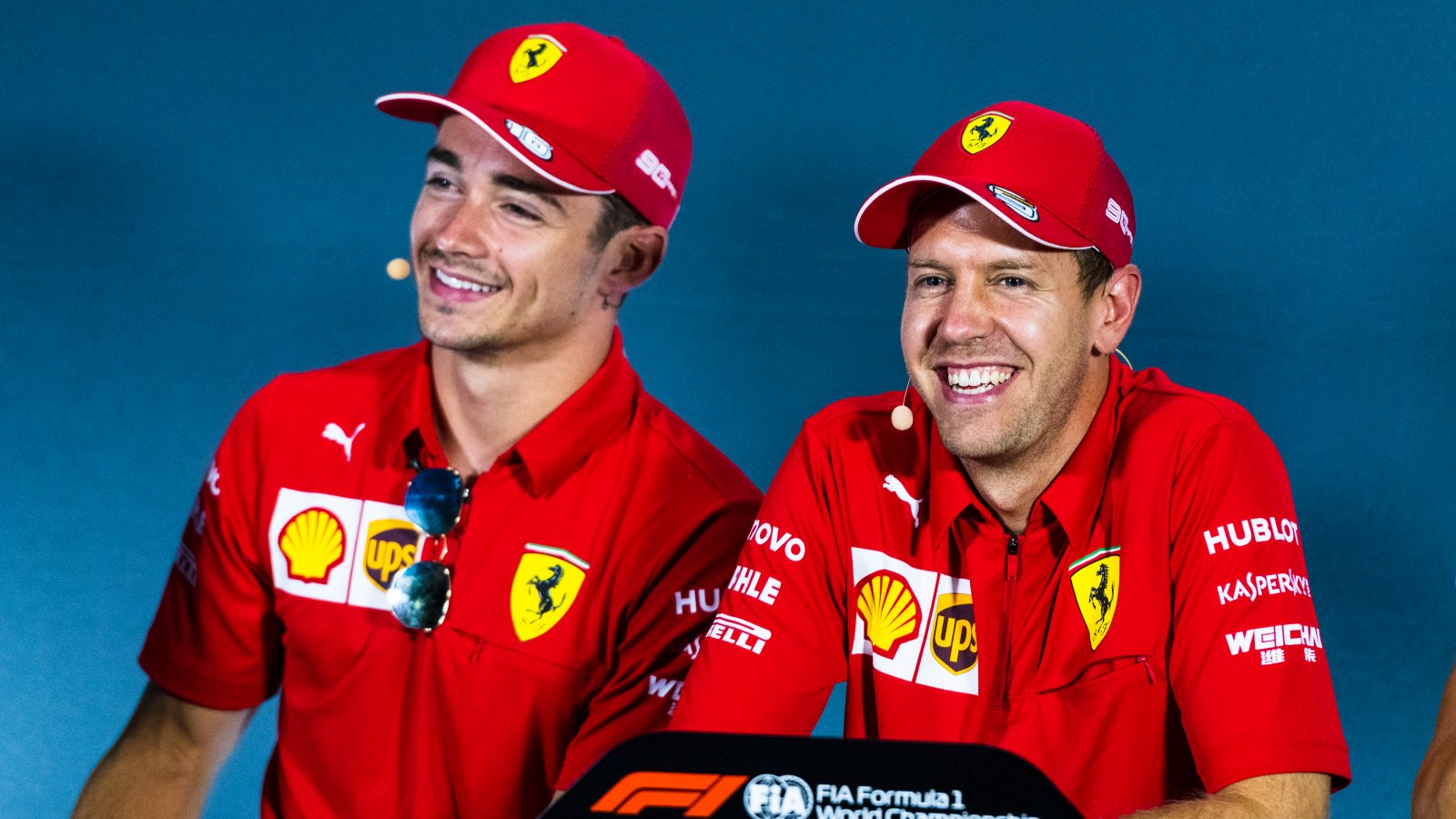 Sebastian Vettel with Charles Leclerc at Ferrari.