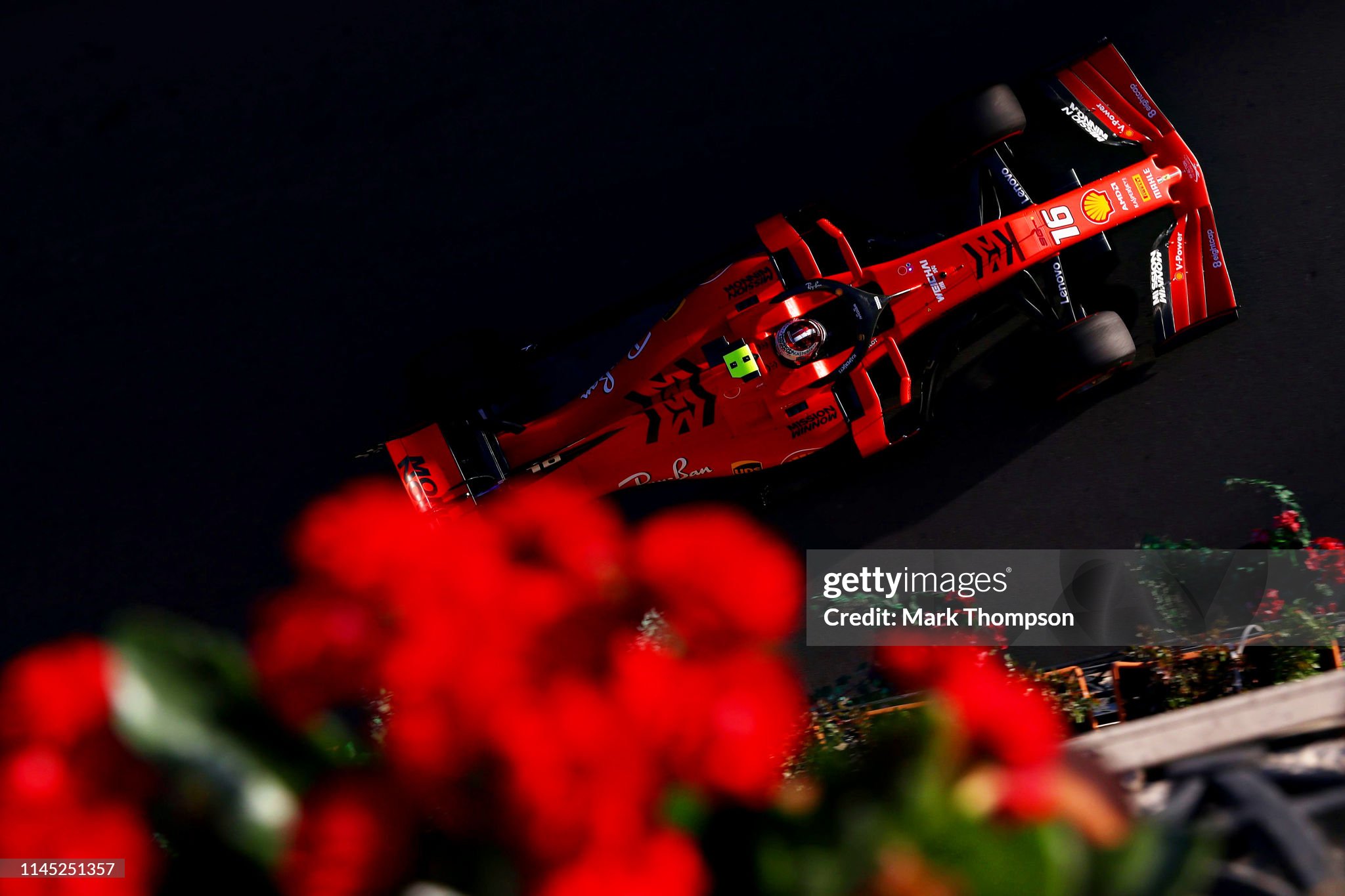 Charles Leclerc driving the Ferrari SF90 on track during practice for the F1 Grand Prix of Azerbaijan at Baku City Circuit on April 26, 2019. 