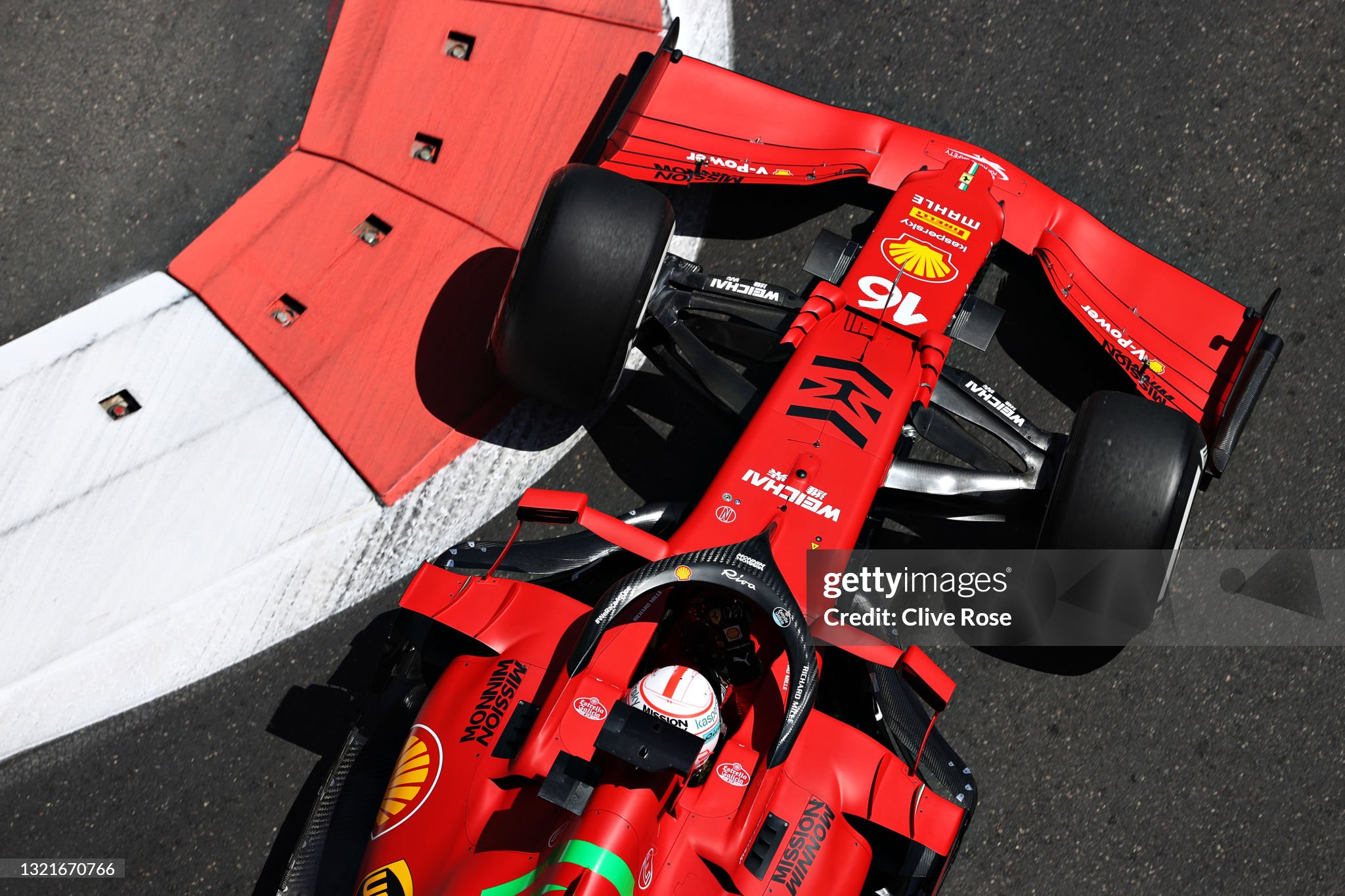 Charles Leclerc driving the Ferrari SF21 on track during practice ahead of the F1 Grand Prix of Azerbaijan at Baku City Circuit on June 04, 2021. 