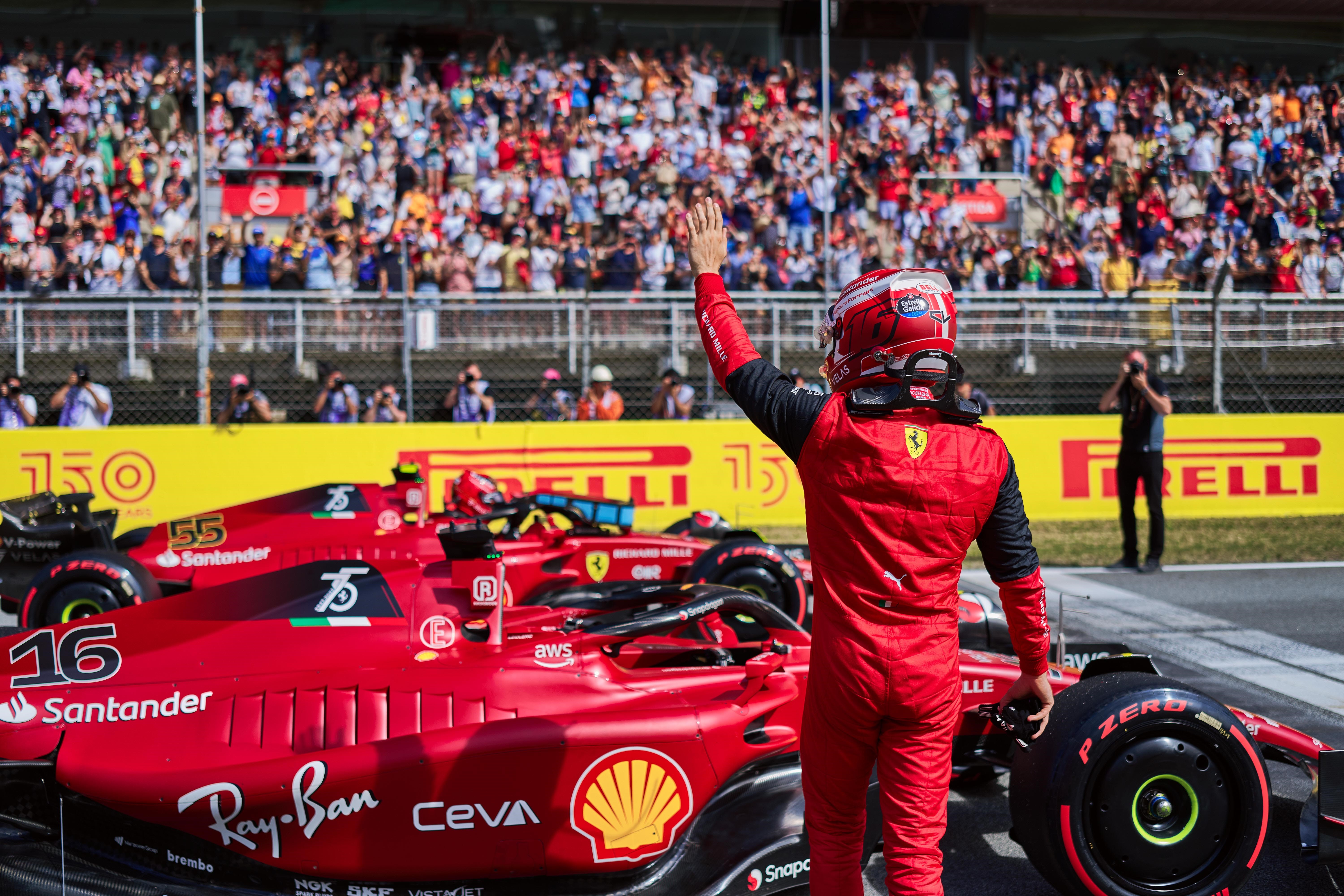 Charles Leclerc at qualifying in Barcelona in 2022. 