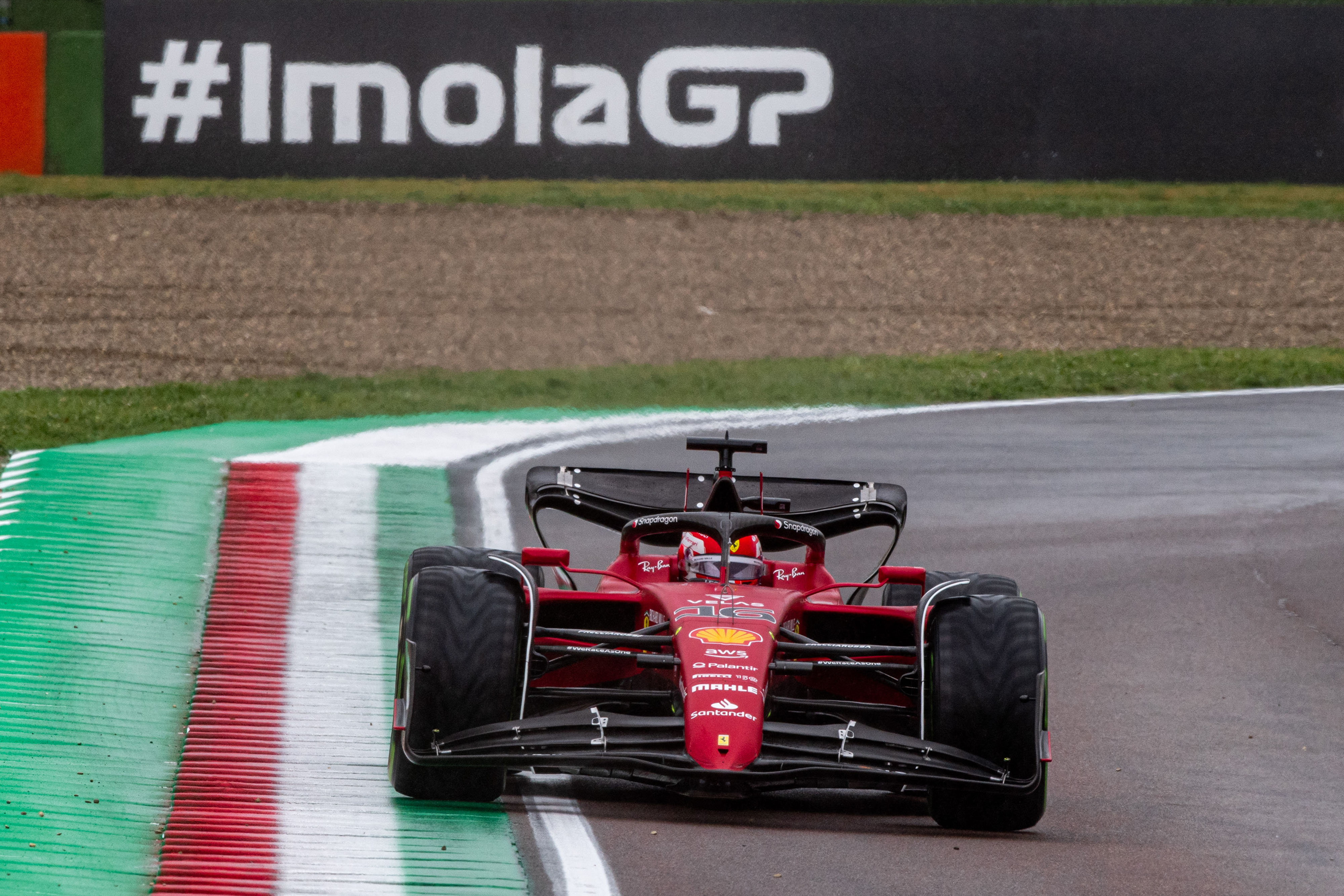 Charles Leclerc during qualifying of the 2022 Imola Grand Prix.