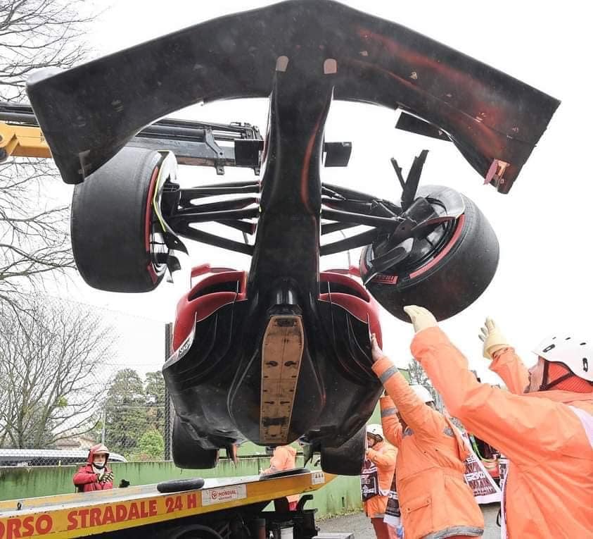 The flat bottom of the Ferrari.