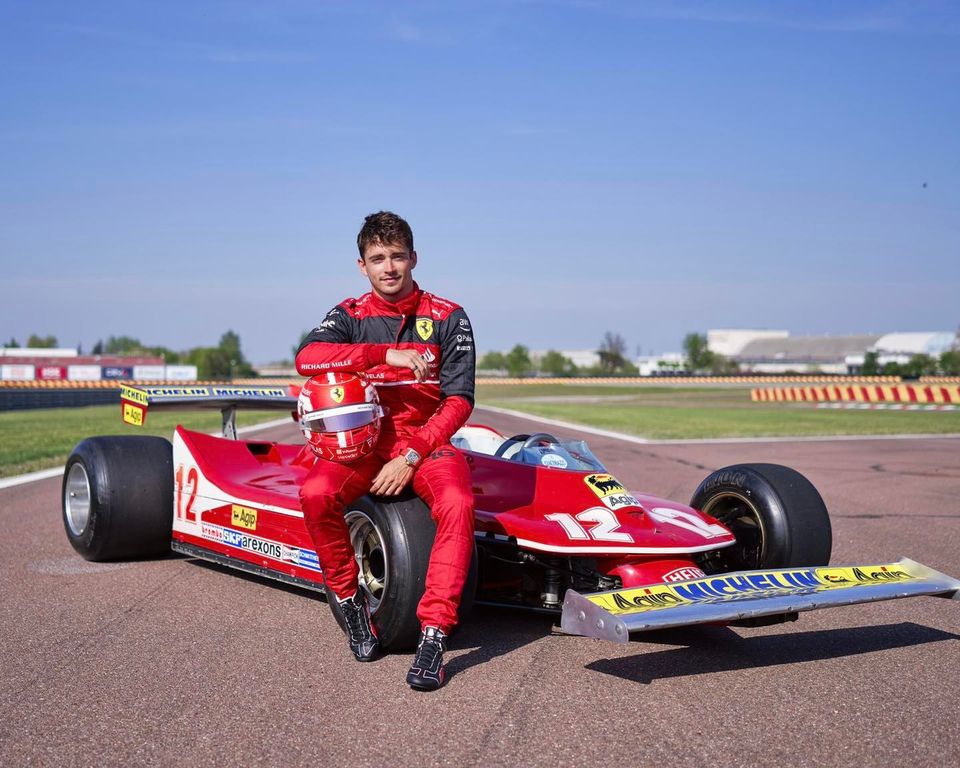 Charles Leclerc took a very special car for a run on the 40th anniversary of the passing of Gilles Villeneuve on May 08, 2022. He made a few laps of the team's Fiorano test track in Gilles’ iconic 1979 Ferrari 312 T4.