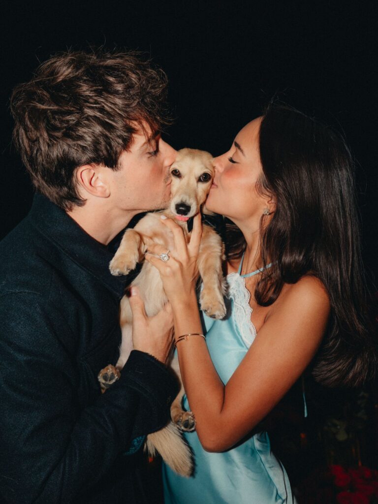 Charles, Alexandra and their dog Leo.