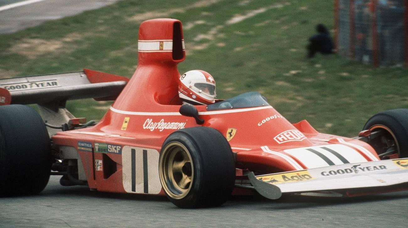 Clay Regazzoni driving a Ferrari F1.