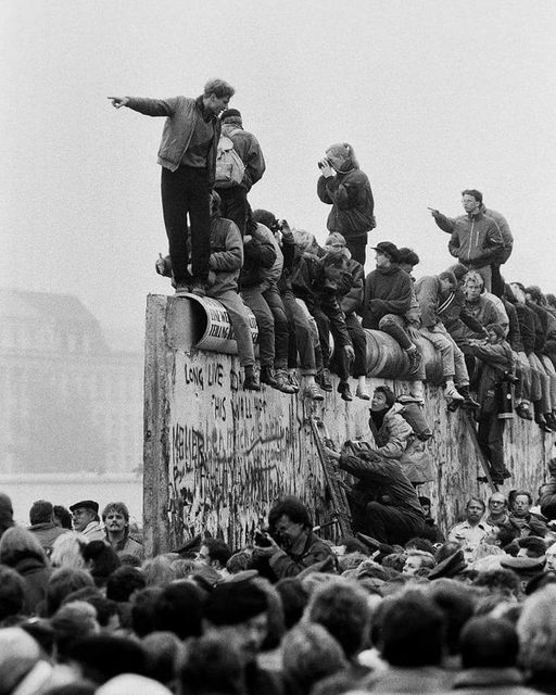 The fall of the Berlin wall in 1989.